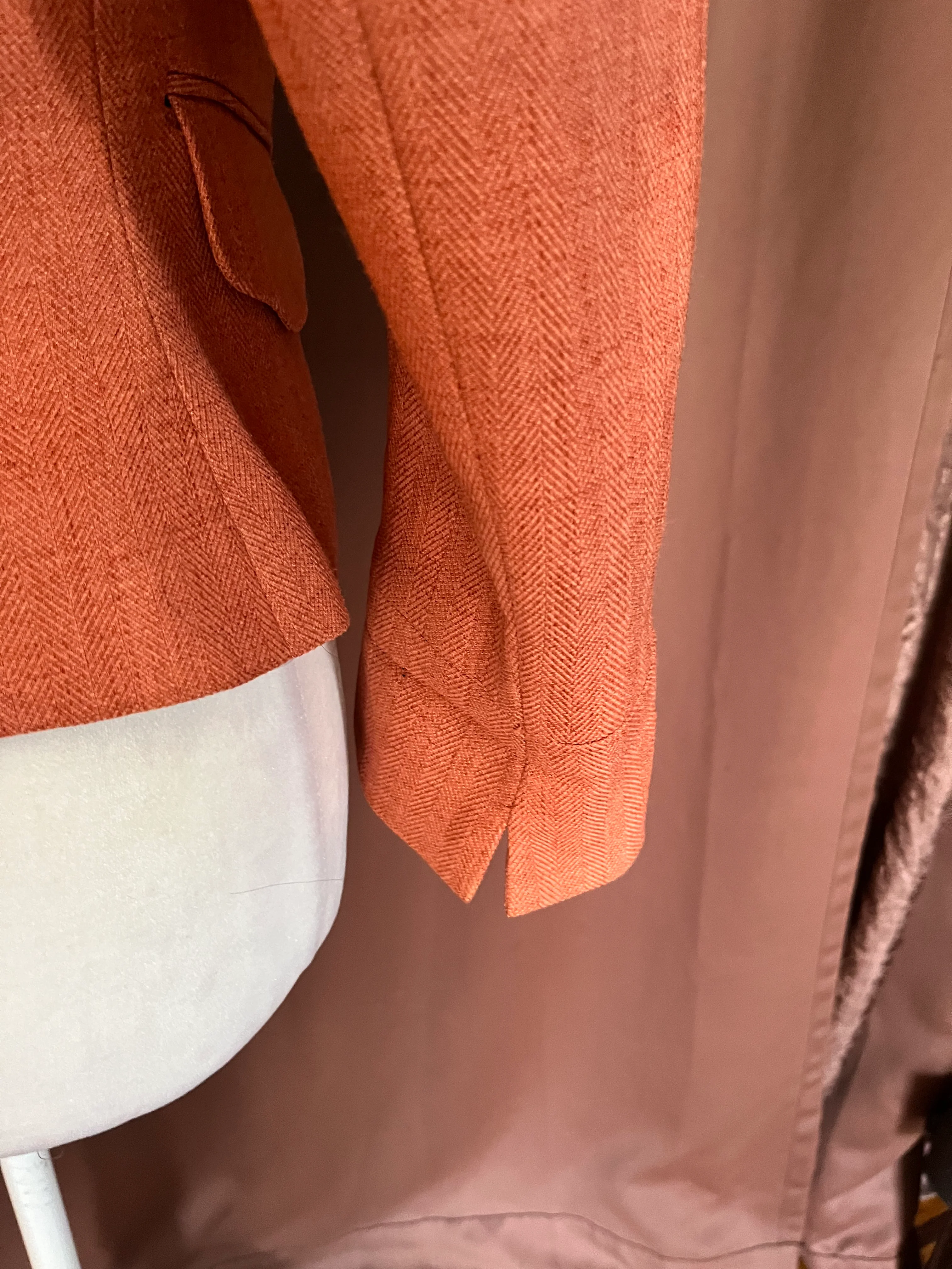 80s/90s Vintage Orange Peplum Style Jacket By Worthington - Image 9