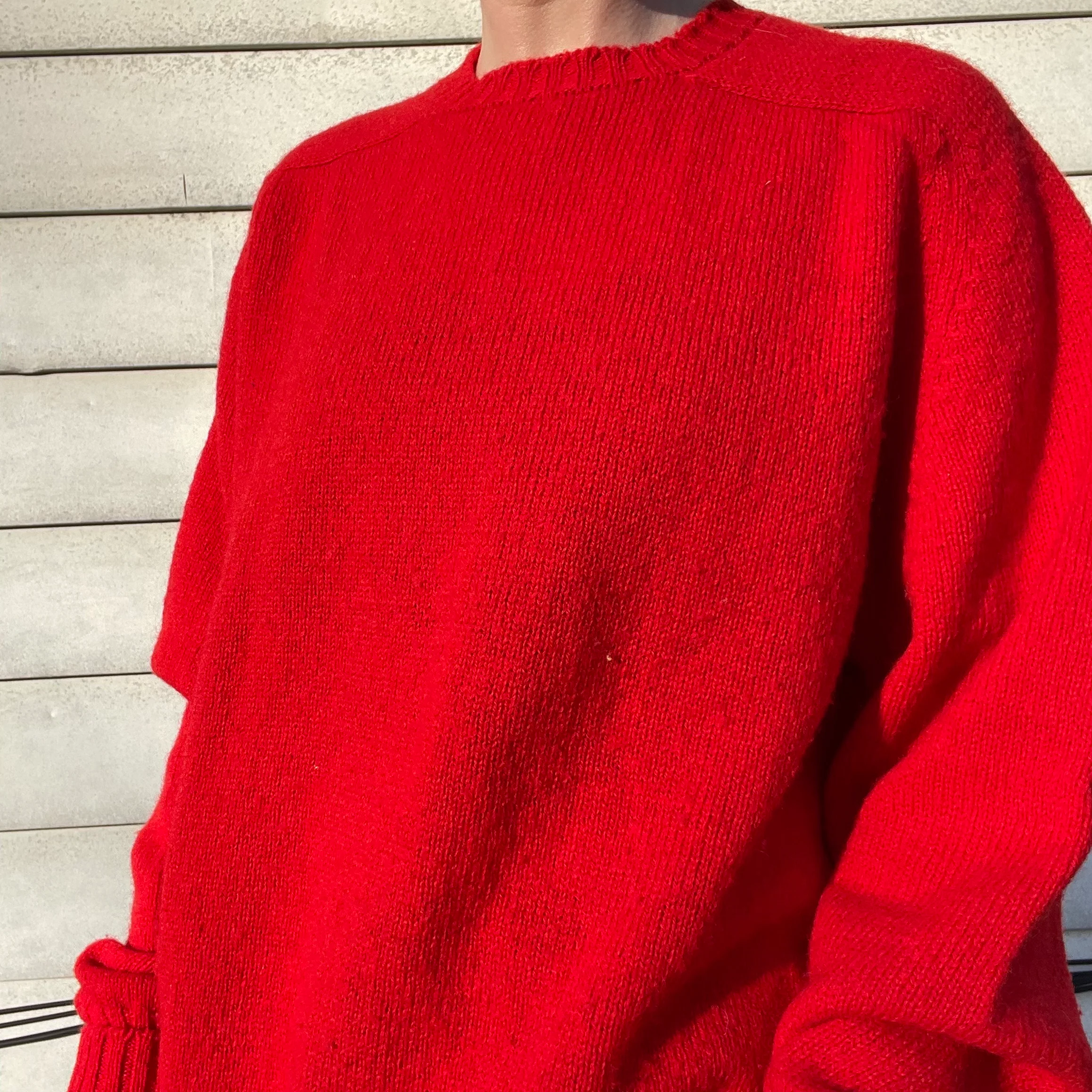 80s/90s Vintage Red Wool Long Sleeve Sweater | Shetland By Marshall Field’s Store for Men New Traditions - Image 3