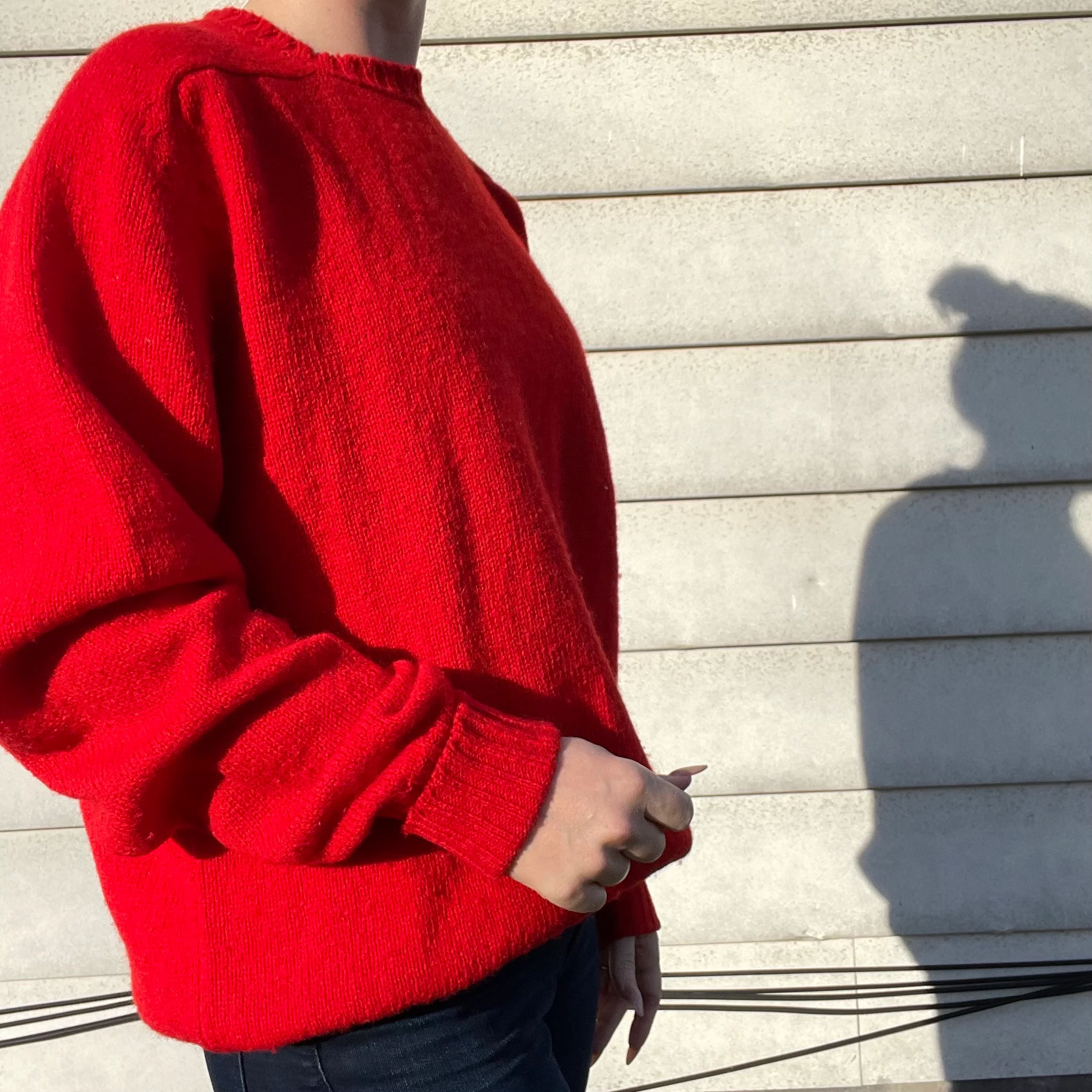 80s/90s Vintage Red Wool Long Sleeve Sweater | Shetland By Marshall Field’s Store for Men New Traditions - Image 5