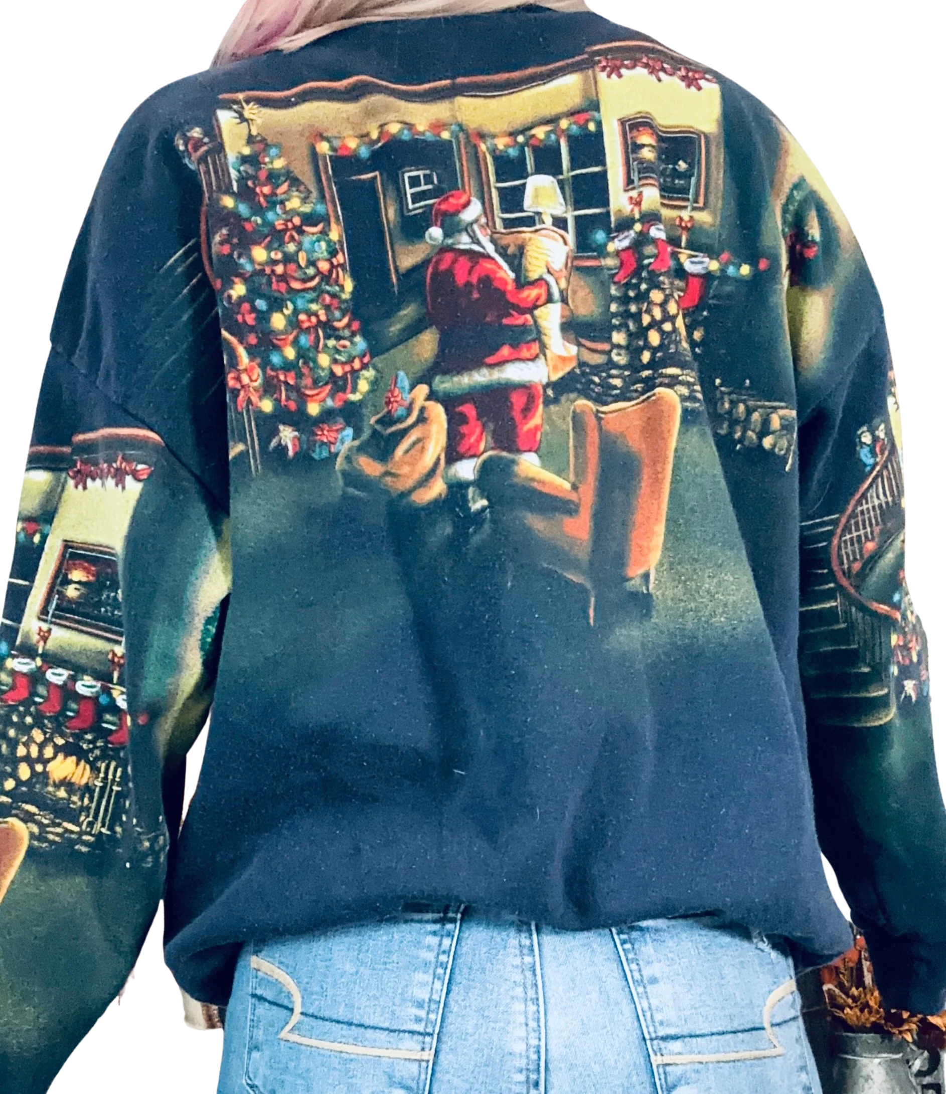 80s/90s Vintage Retro Detailed Christmas Eve Sweatshirt By Art Unlimited - Image 2