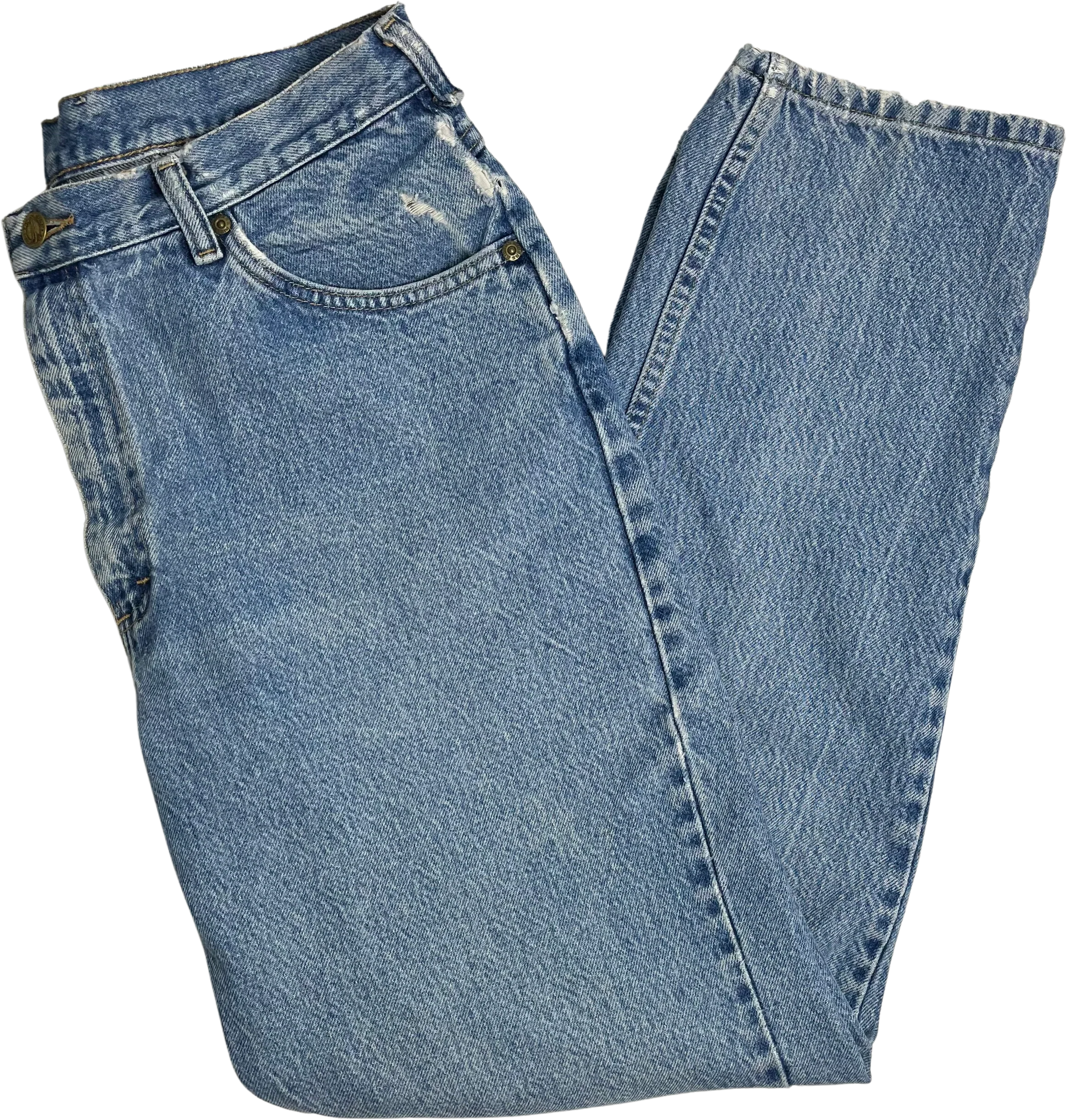 80s/90s Vintage Stonewashed Denim Jeans By Lee - Image 3