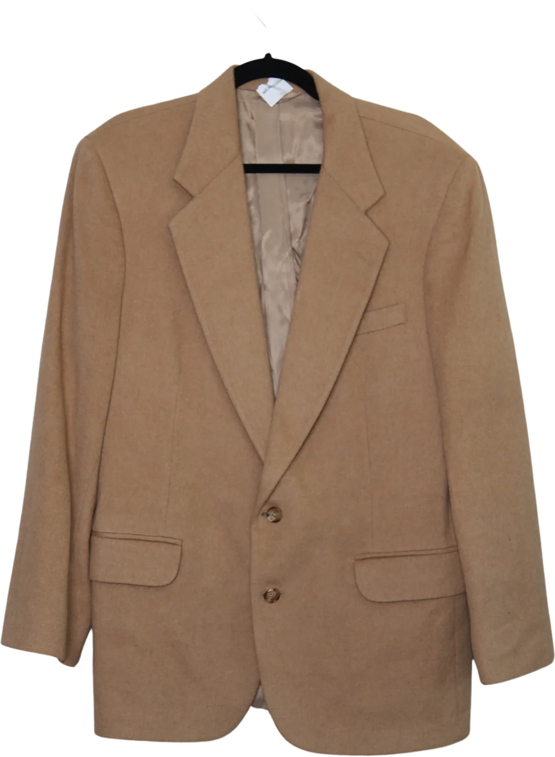 80s/90s Vintage Tan Camel Hair Wool Two Button Blazer
