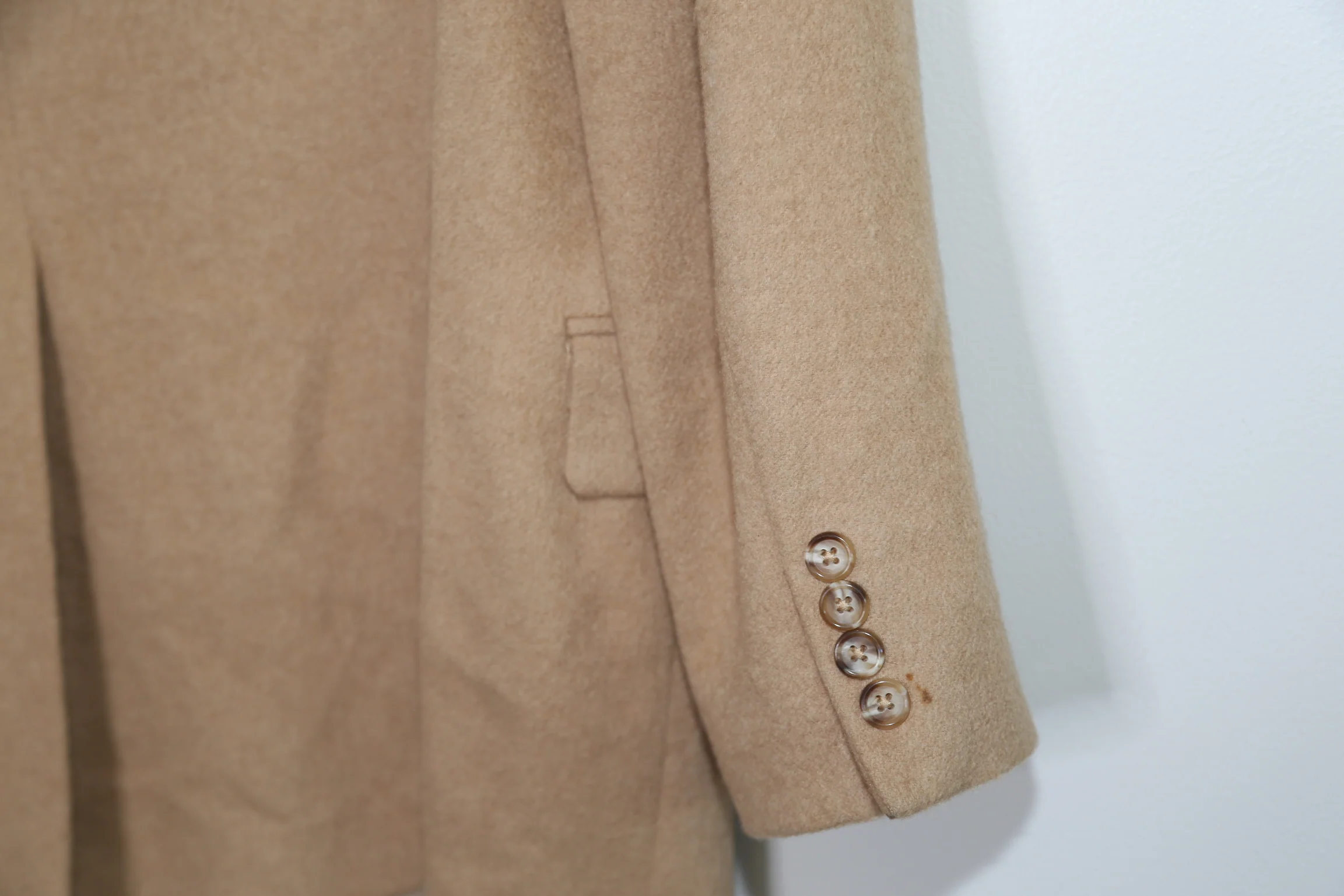 80s/90s Vintage Tan Camel Hair Wool Two Button Blazer - Image 7