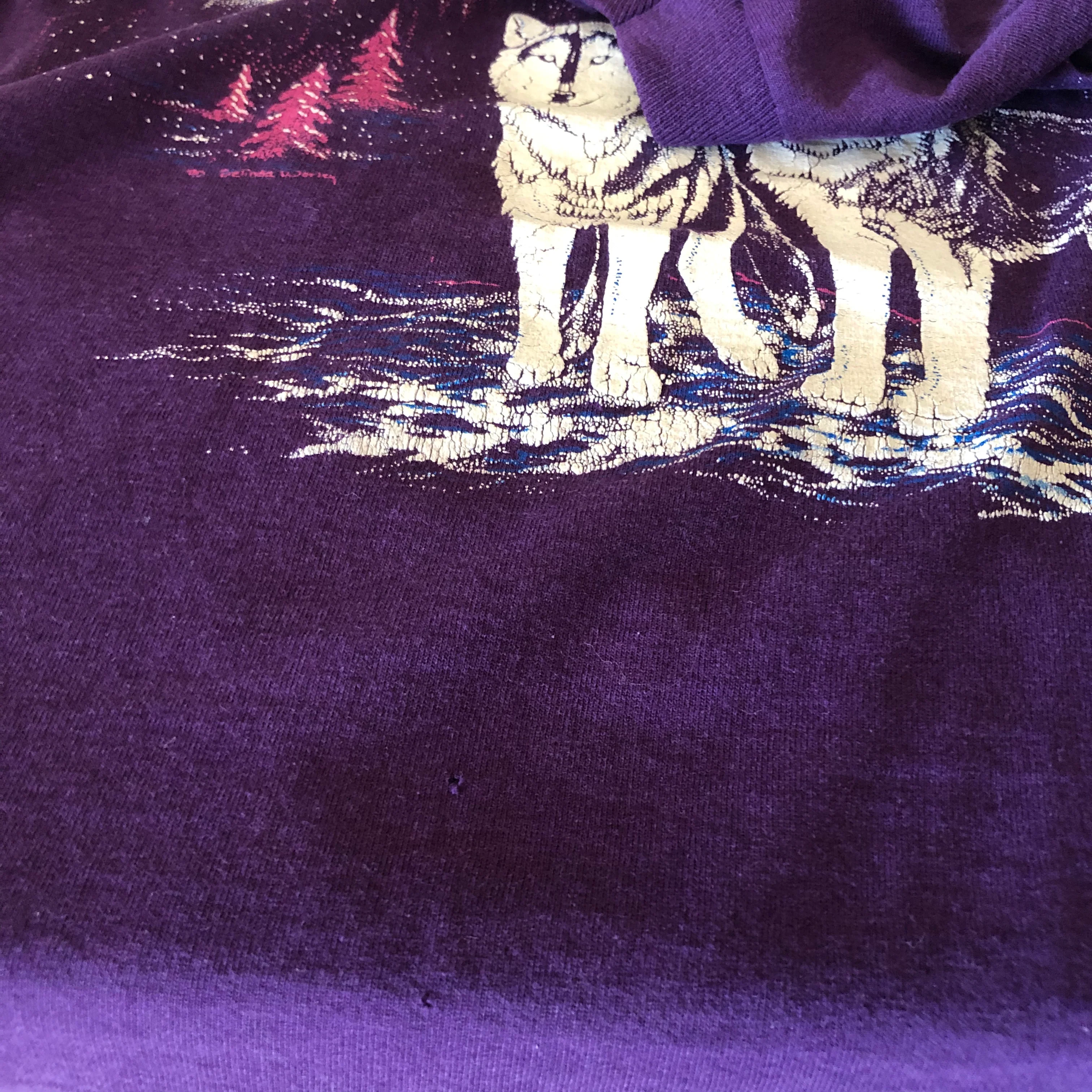 80s/90s Vintage Wolf T-shirt 90s Graphic Tee Single Stitch By Screen Stars - Image 5