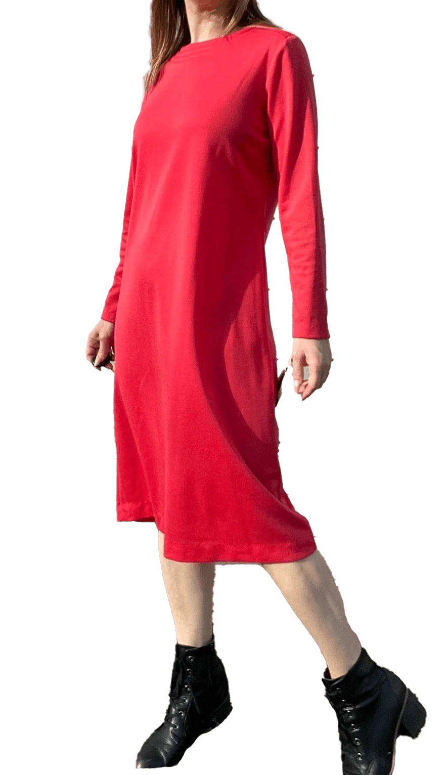 80s/90s Vintage Wool Blend Deadstock Long Sleeve Dress By Ifi