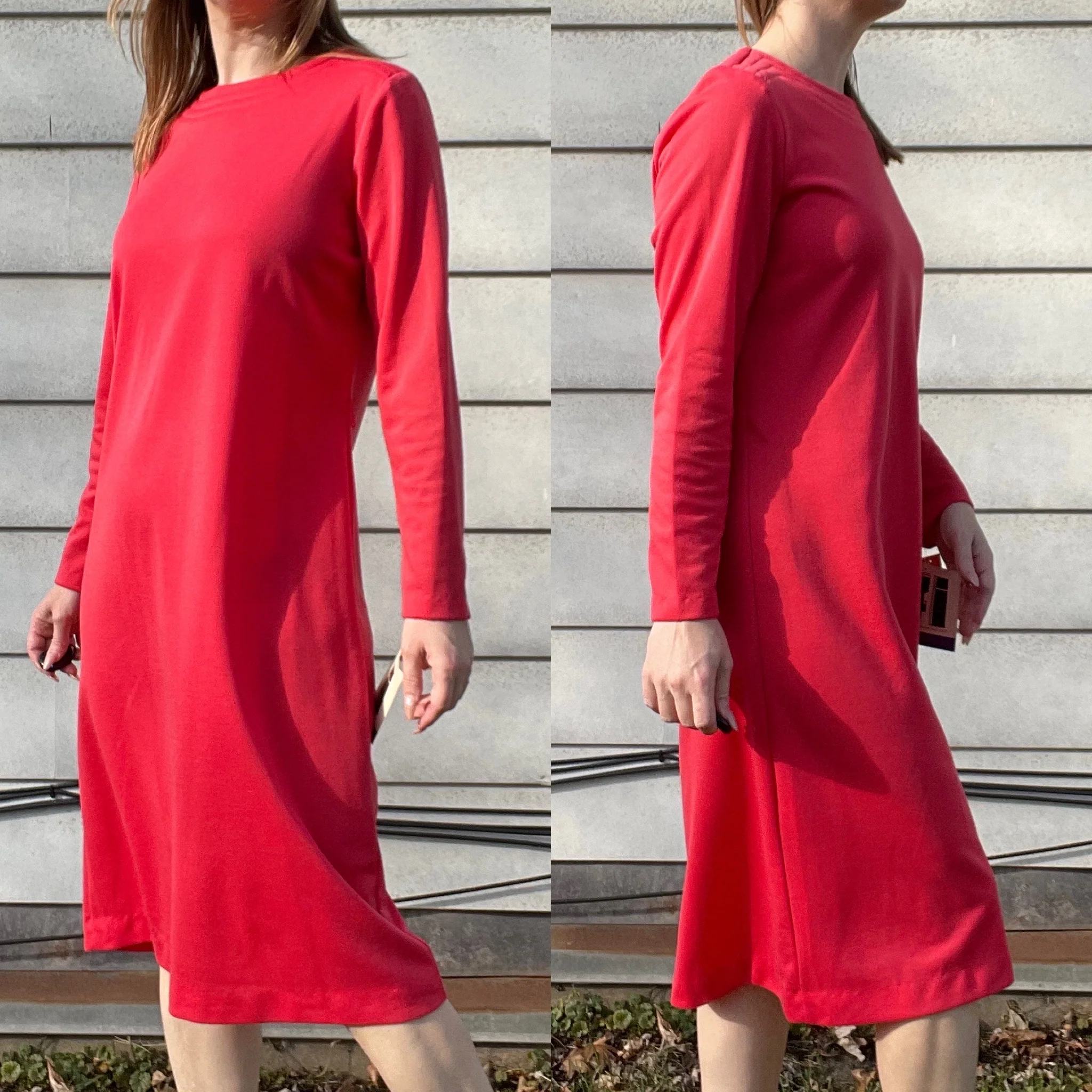 80s/90s Vintage Wool Blend Deadstock Long Sleeve Dress By Ifi - Image 3