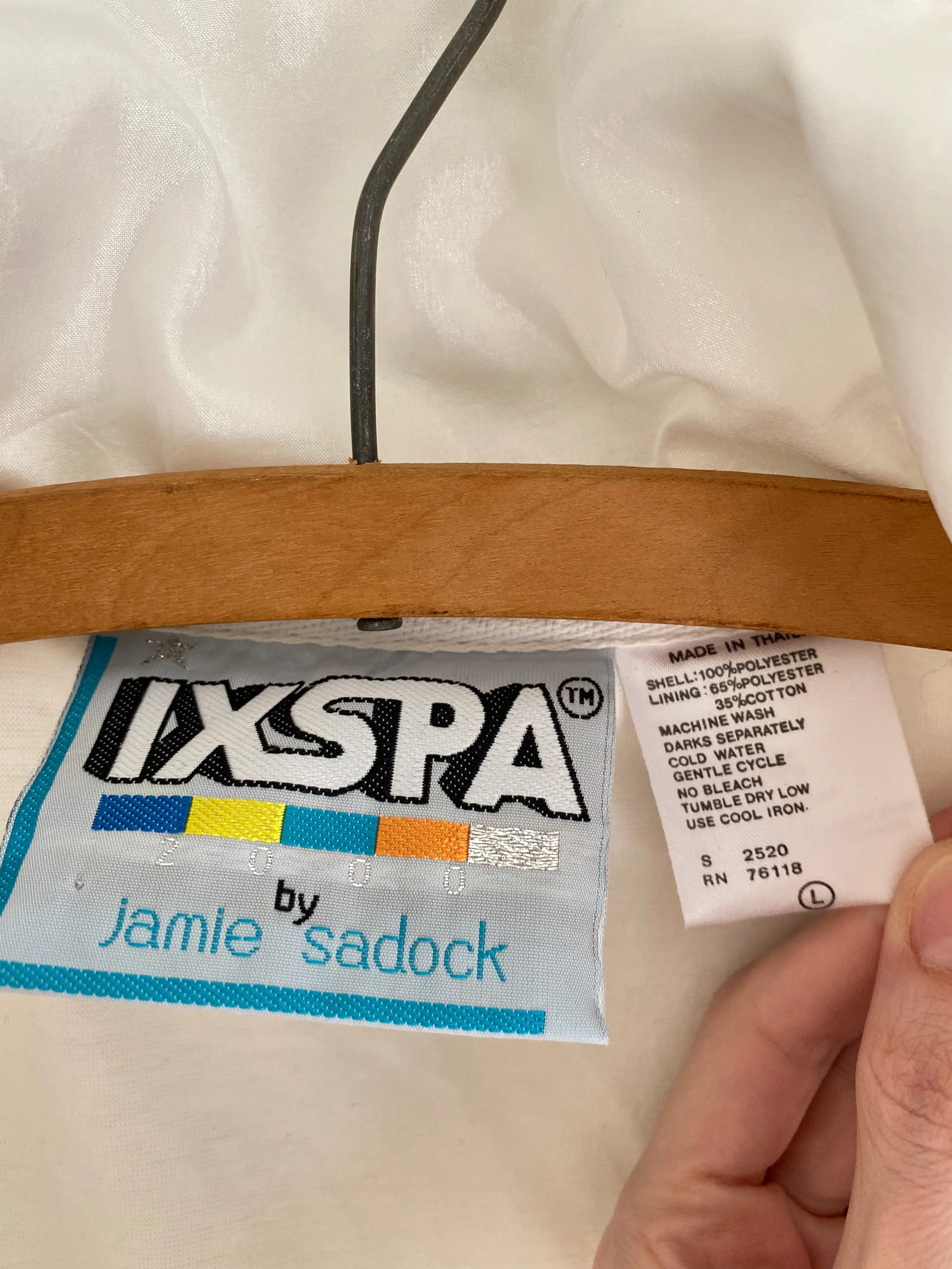 80s/90s White Mockneck Ixspa Windbreaker By Jamie Sadock - Image 3
