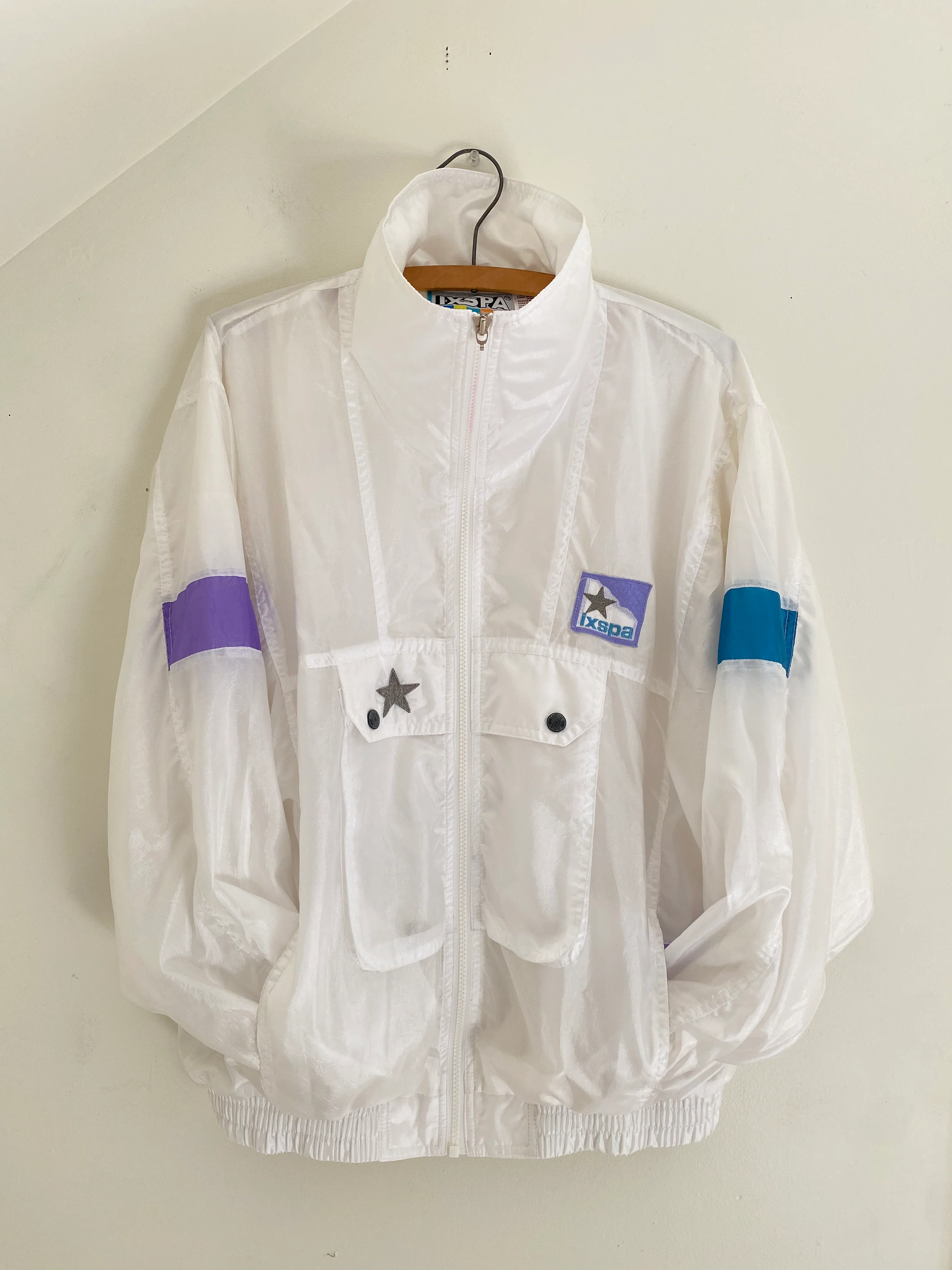 80s/90s White Mockneck Ixspa Windbreaker By Jamie Sadock - Image 5