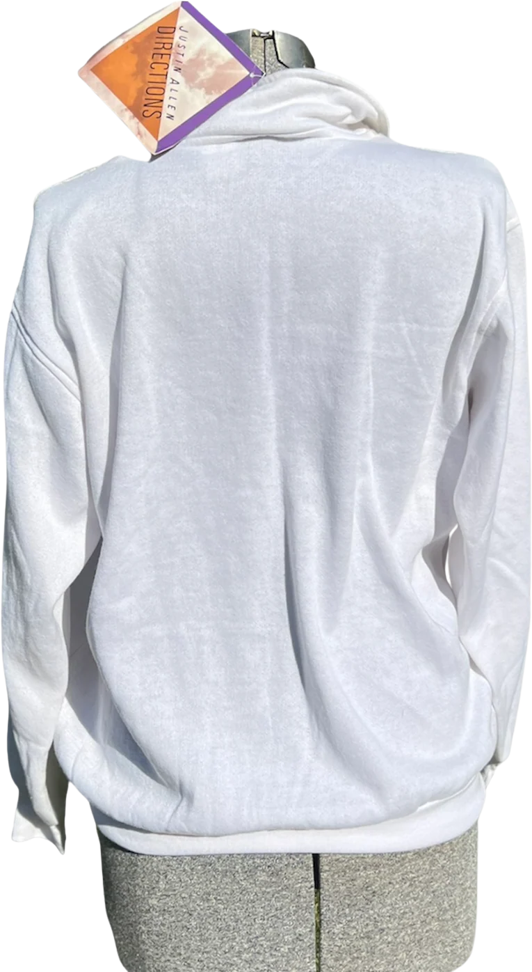 80s/90s White Quarter Zip Sweatshirt Tapestry Detail By Justin Allen - Image 2