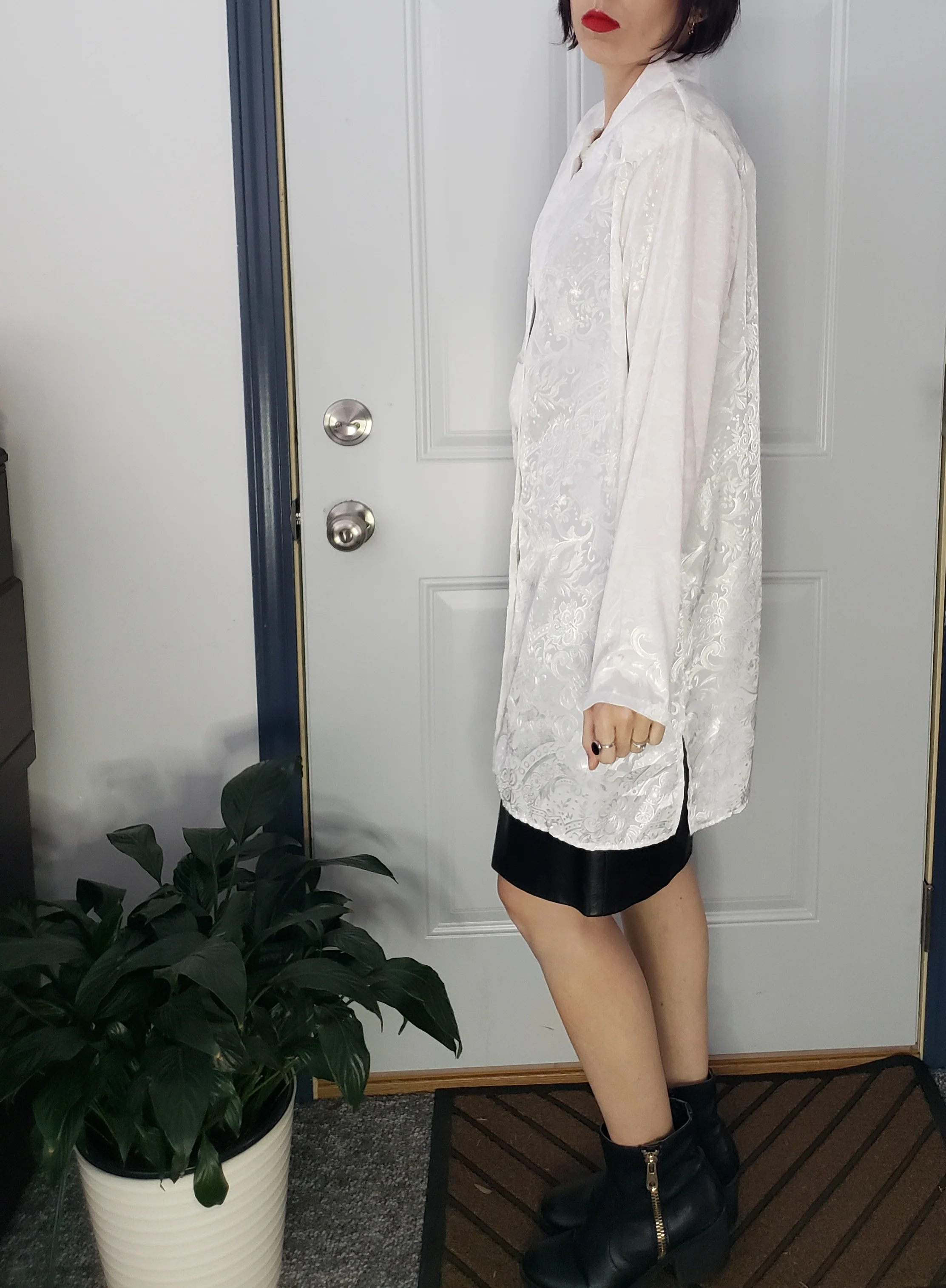80s/90s White Satin Blouse By Maggie Lawrence - Image 5