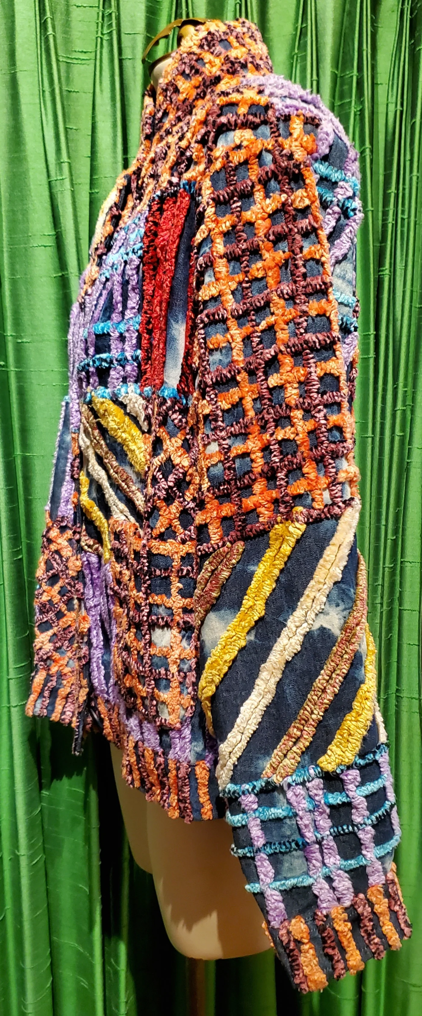 80s/90s Wild Multicolor Chenille Jacket By Sandy Starkman - Image 4