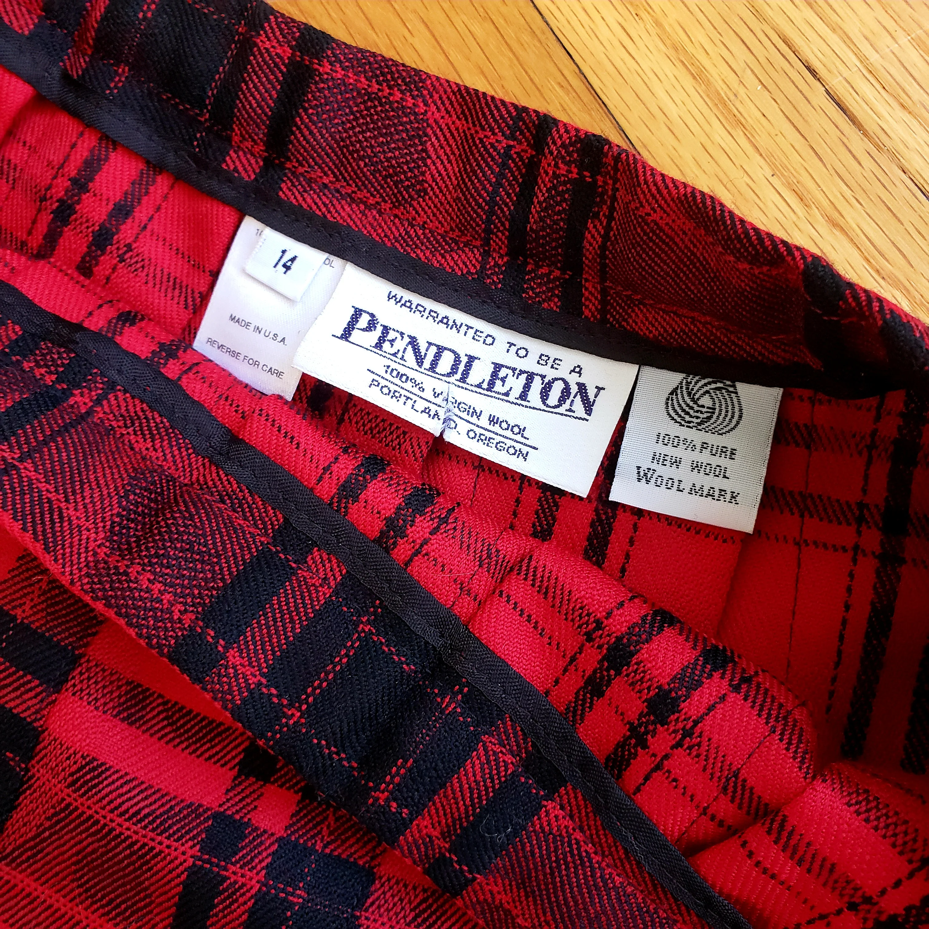 80s/90s Wool Plaid Pleated Skirt By Pendleton - Image 4