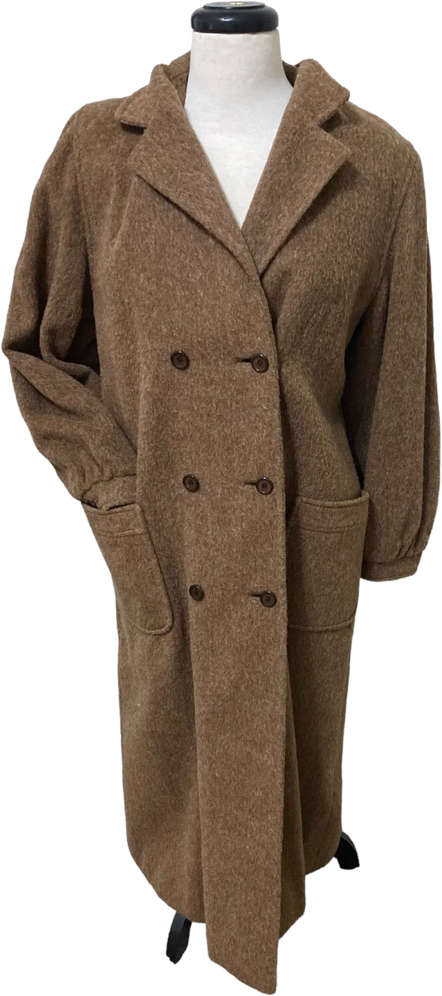 80s/90s Wool Tan Overcoat Sz 14 Union Label Usa By Gallant