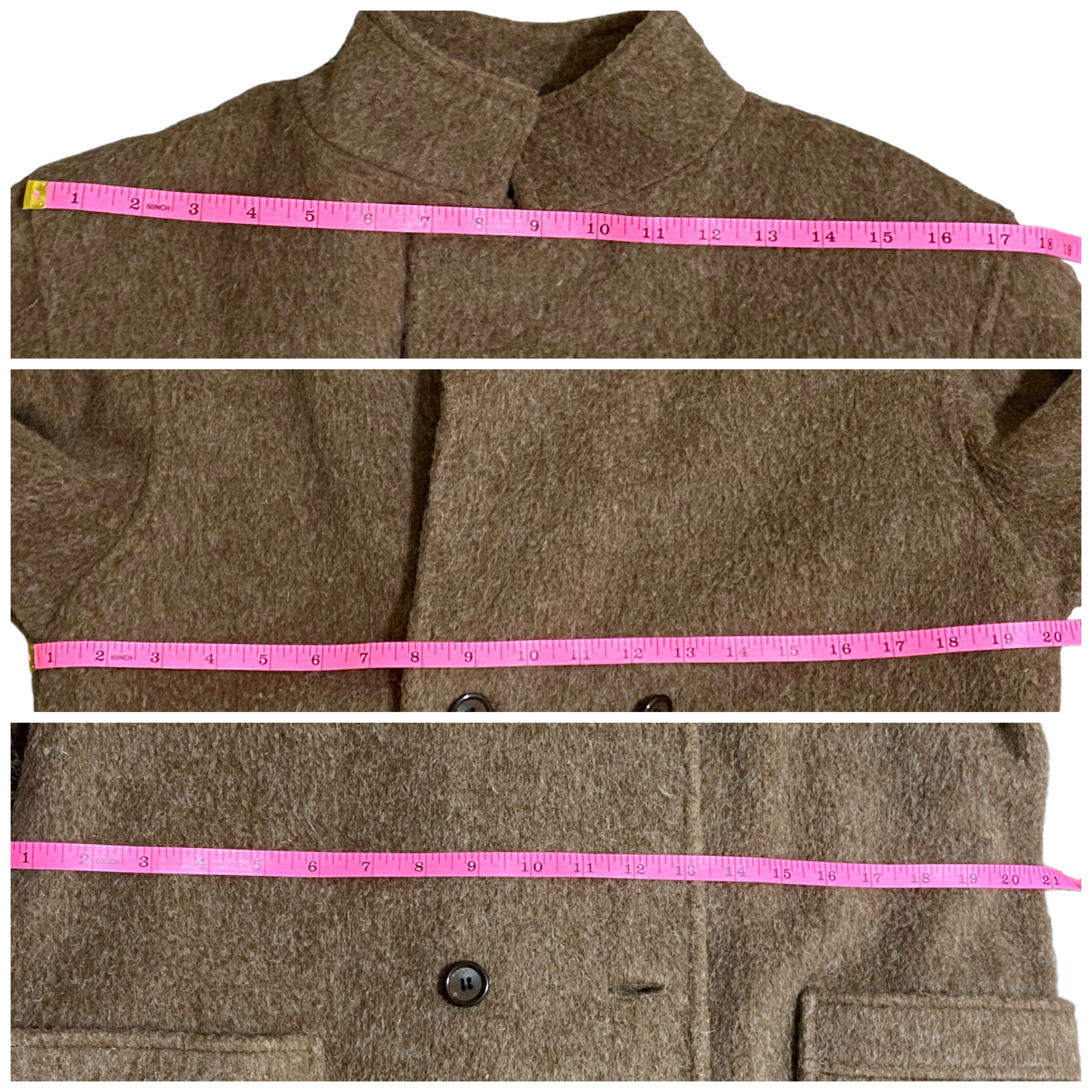 80s/90s Wool Tan Overcoat Sz 14 Union Label Usa By Gallant - Image 6