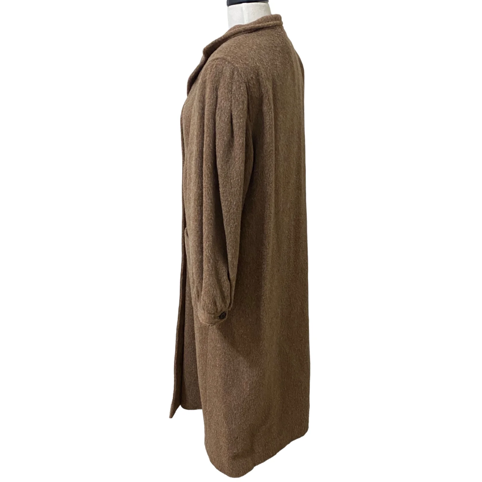 80s/90s Wool Tan Overcoat Sz 14 Union Label Usa By Gallant - Image 8