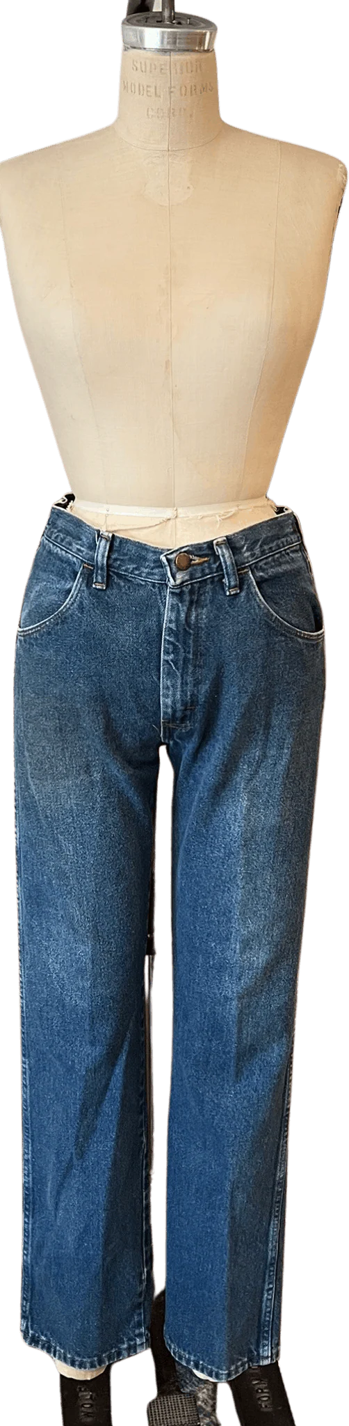 80s/90s Worn In Western Straight Leg Mid Rise Mom Jeans By Rustler