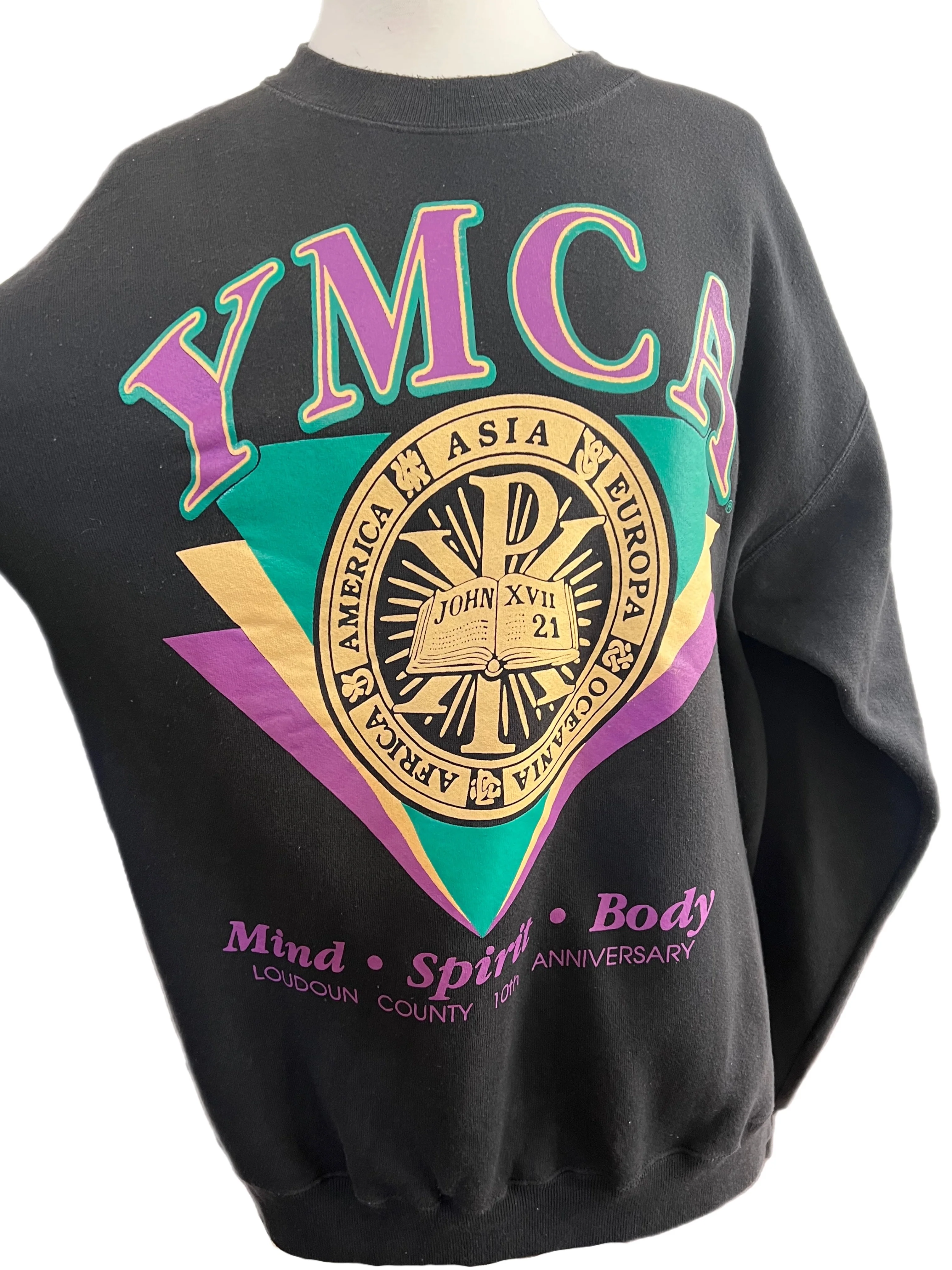 80s/90s “ymca” Graphic Print Crewneck Sweatshirt By Collegiate Pacific - Image 4
