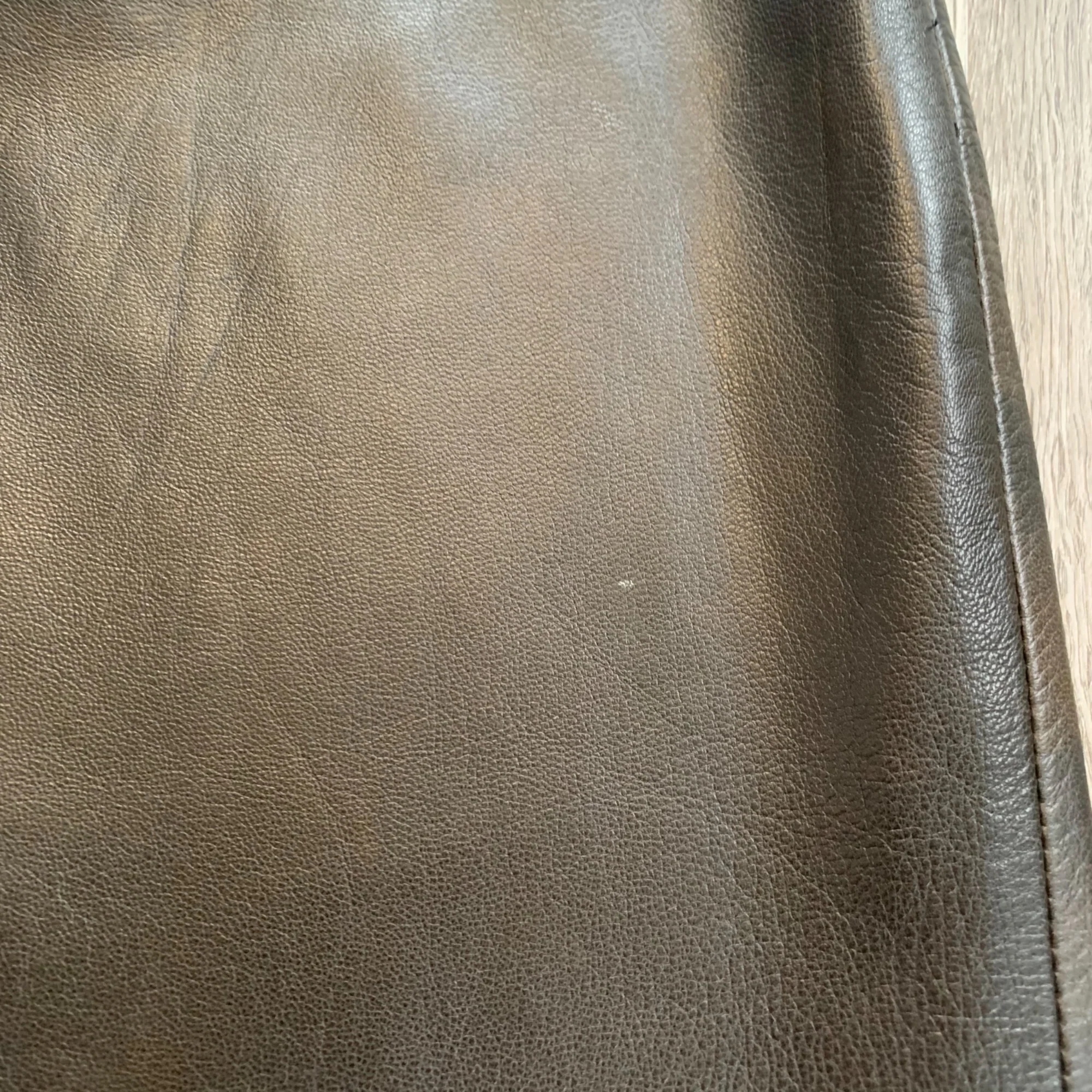 80s/90s Z By Zelda Brown Smooth Lamb Skin Leather Skirt By Z by Zelda - Image 3