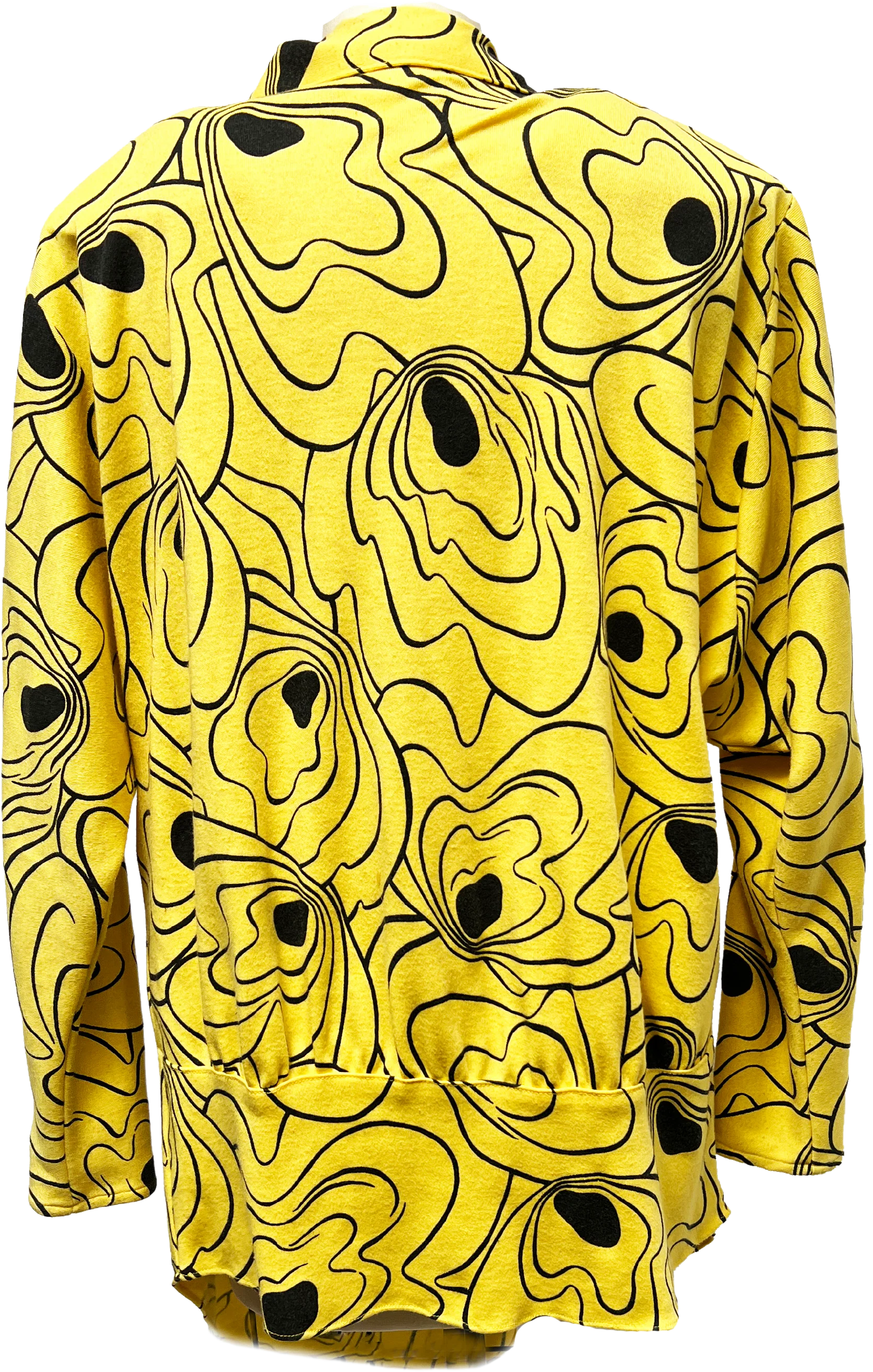 80s Abstract Yellow And Black Cardigan Blazer By Saint Germain of Paris - Image 2