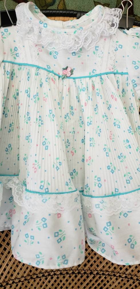 80s Accordion Pleated Bady Party Dress Small Infant 14-19 Lbs by Sears - Image 5