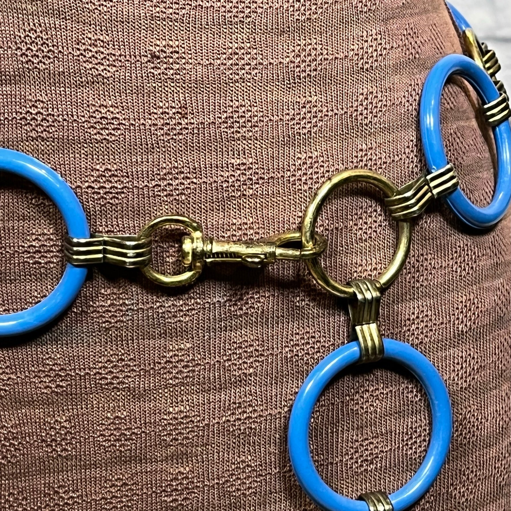 80s Adjustable Acrylic And Metal Ring Chain Hip Belt - Image 4