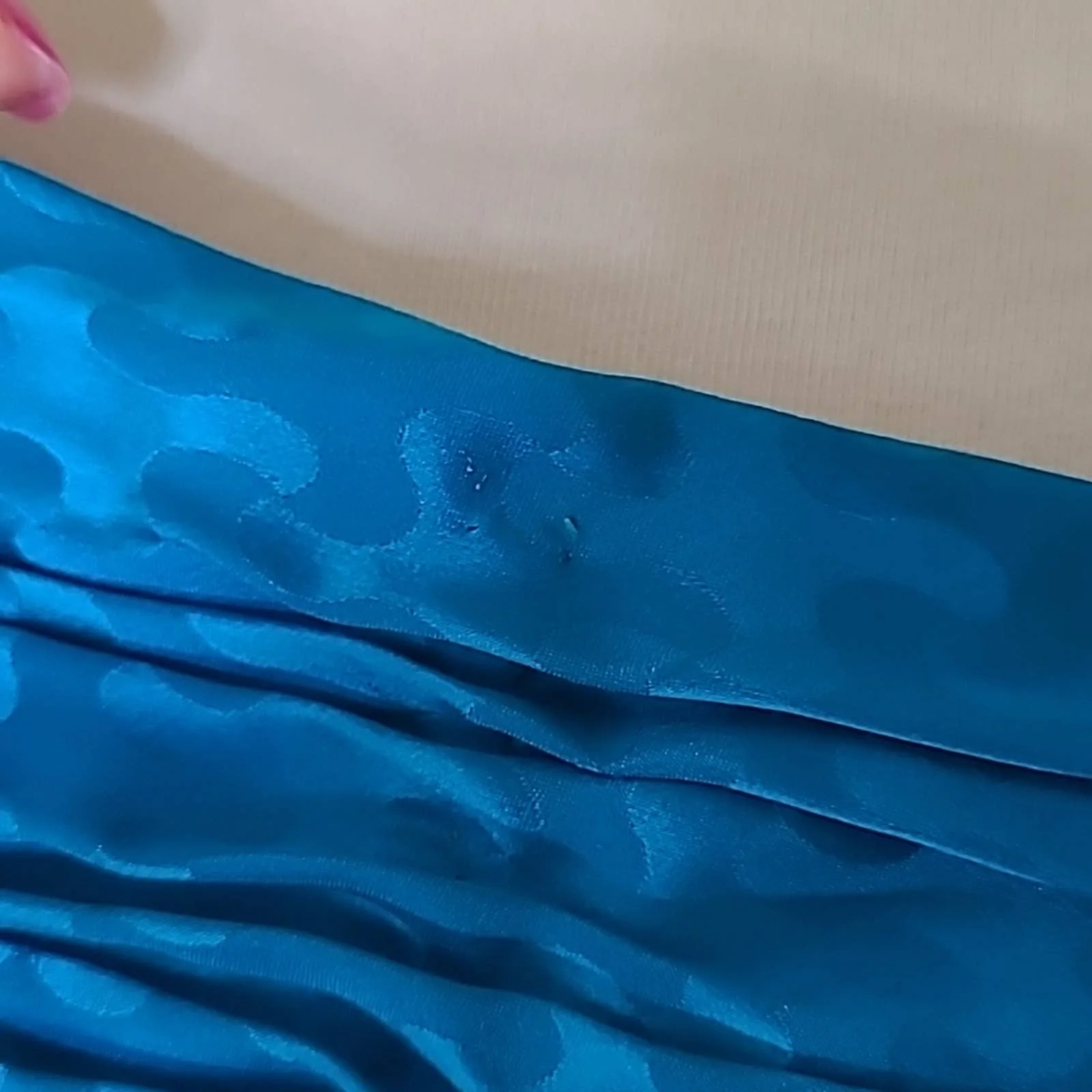 80s Aj Bari Vintage 100% Silk Deep Sea Blue Topaz Ruched Cocktail Party Dress by AJ Petites - Image 7