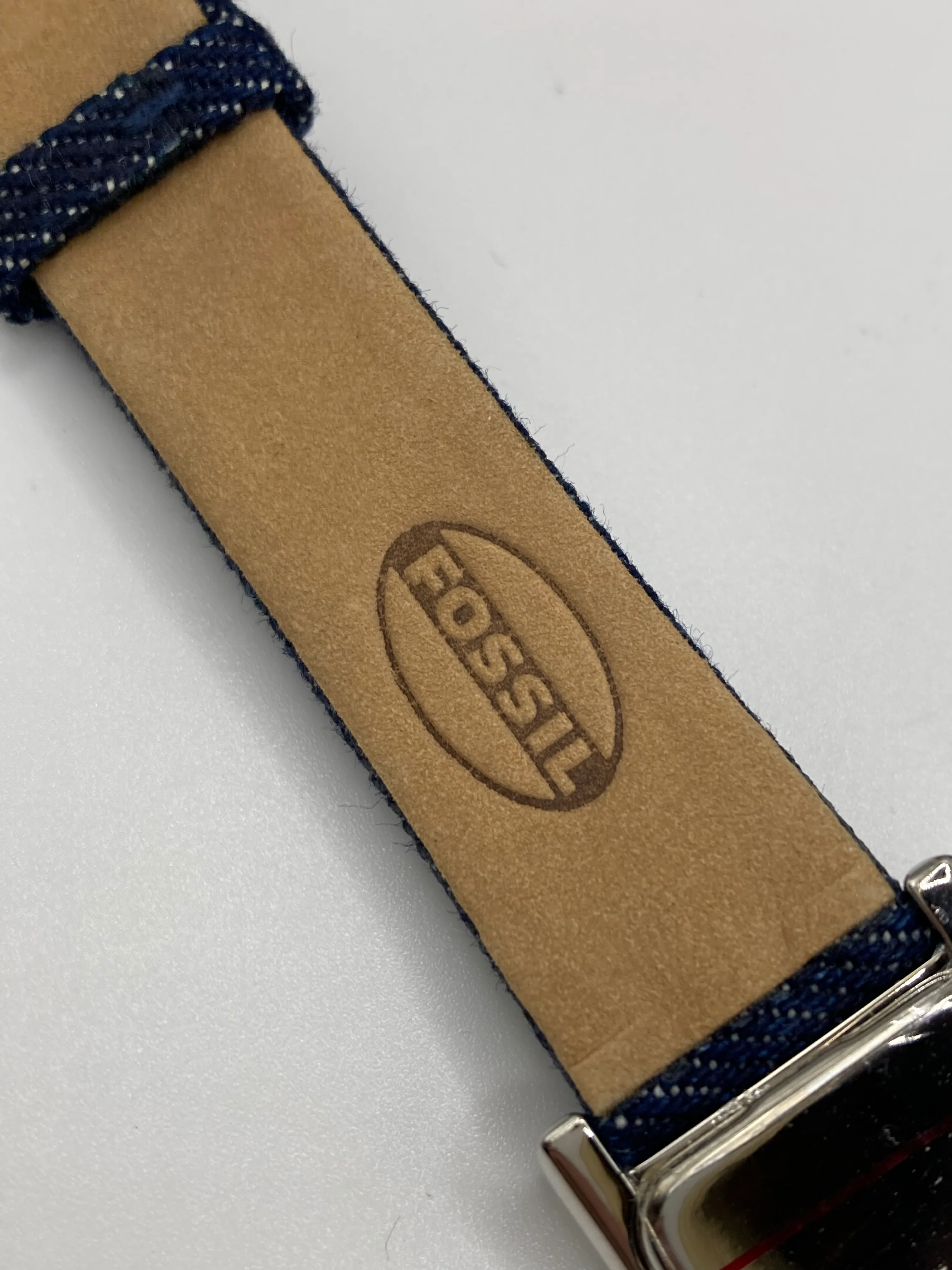 80s American Patriotic Flag Denim Band Jr8059 Watch By Fossil - Image 5