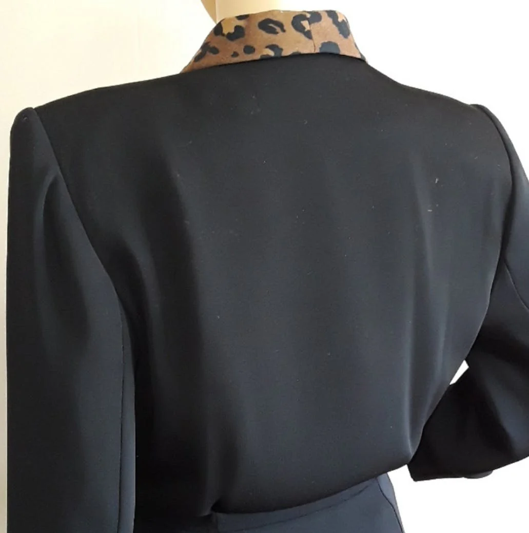 80's Animal Print Detail Midi Dress by Kasper - Image 5
