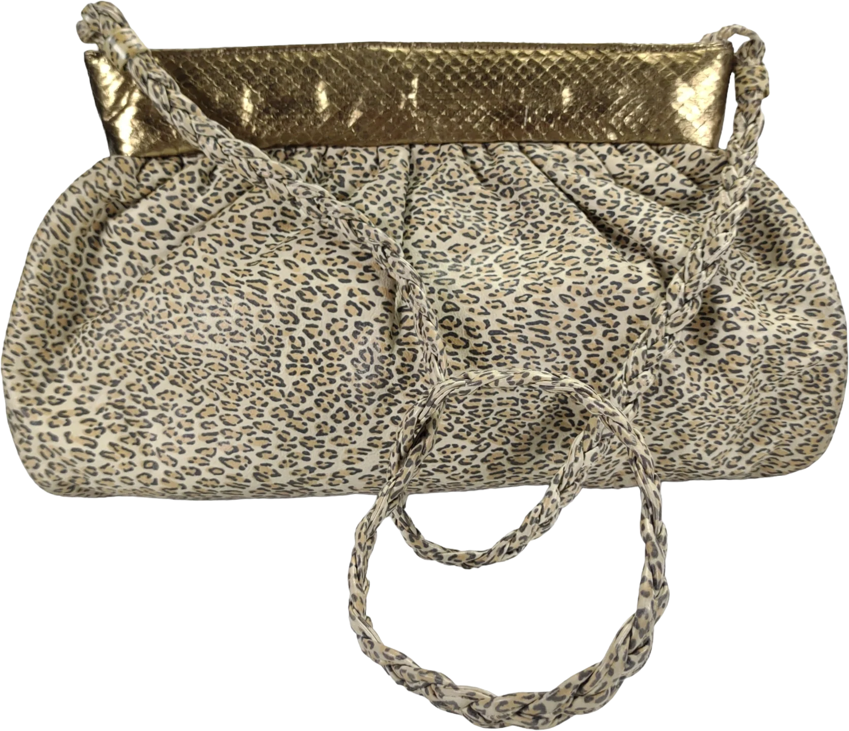 80s Animal Print Leather Snakeskin Crossbody Purse By Kcee - Image 2