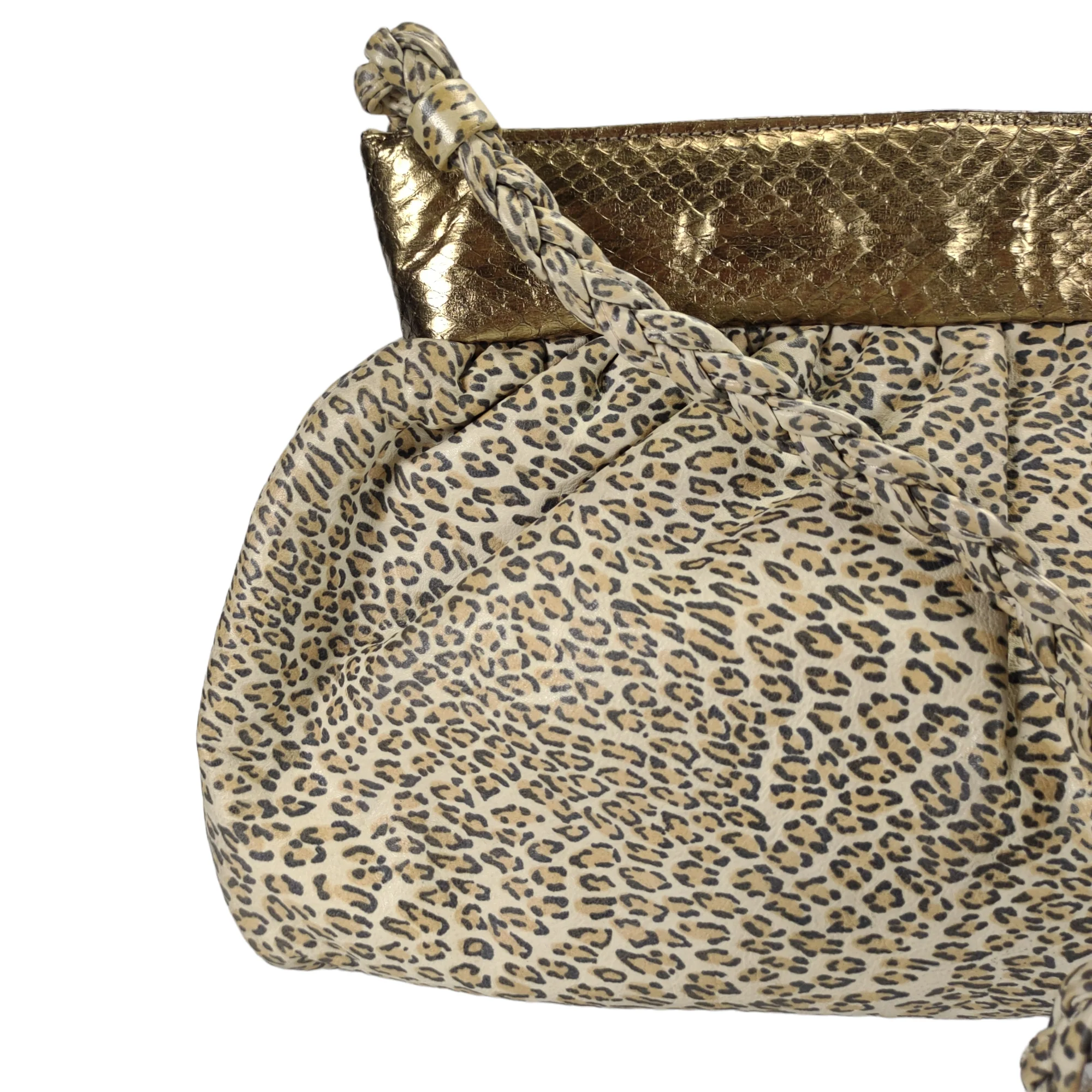 80s Animal Print Leather Snakeskin Crossbody Purse By Kcee - Image 4