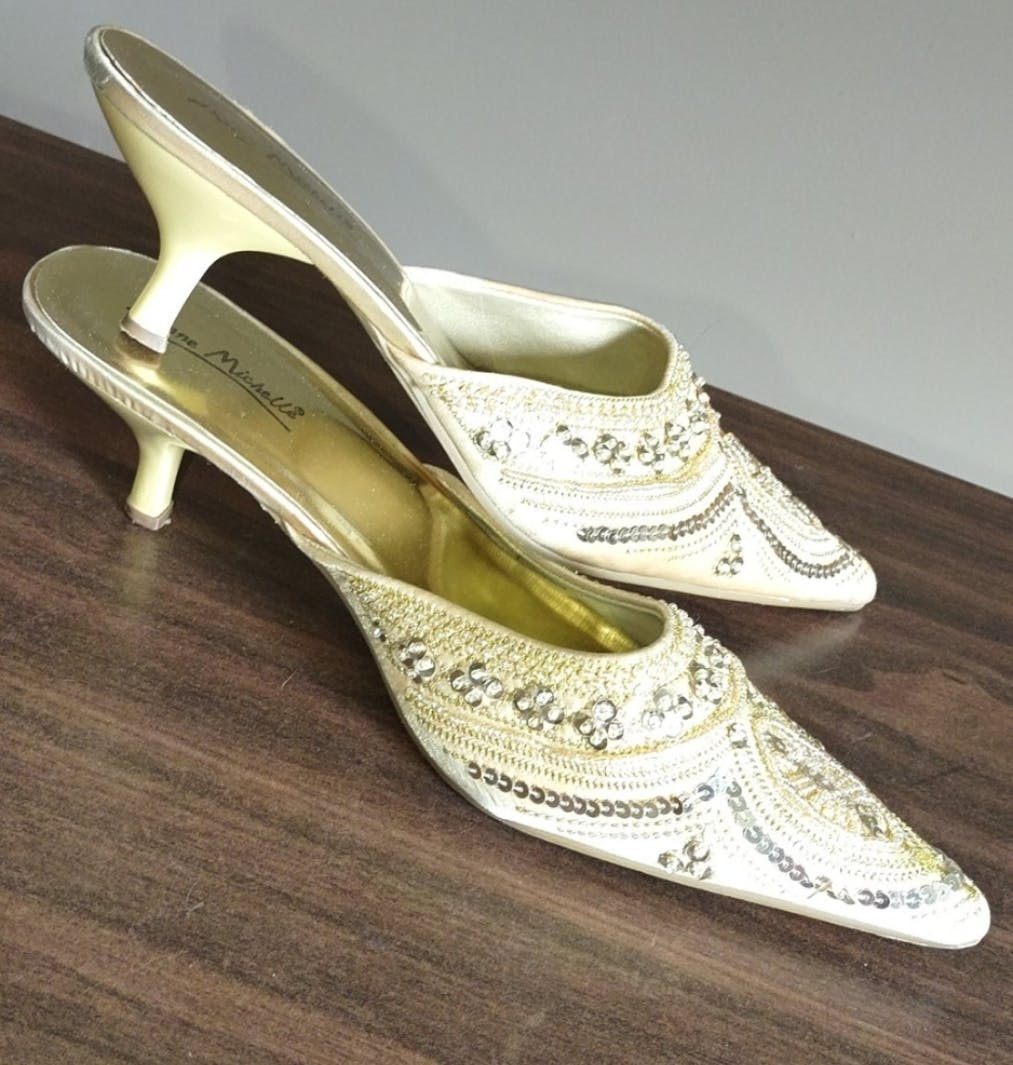 80's Golden Embellishment Shoes by Anne Michelle - Image 4