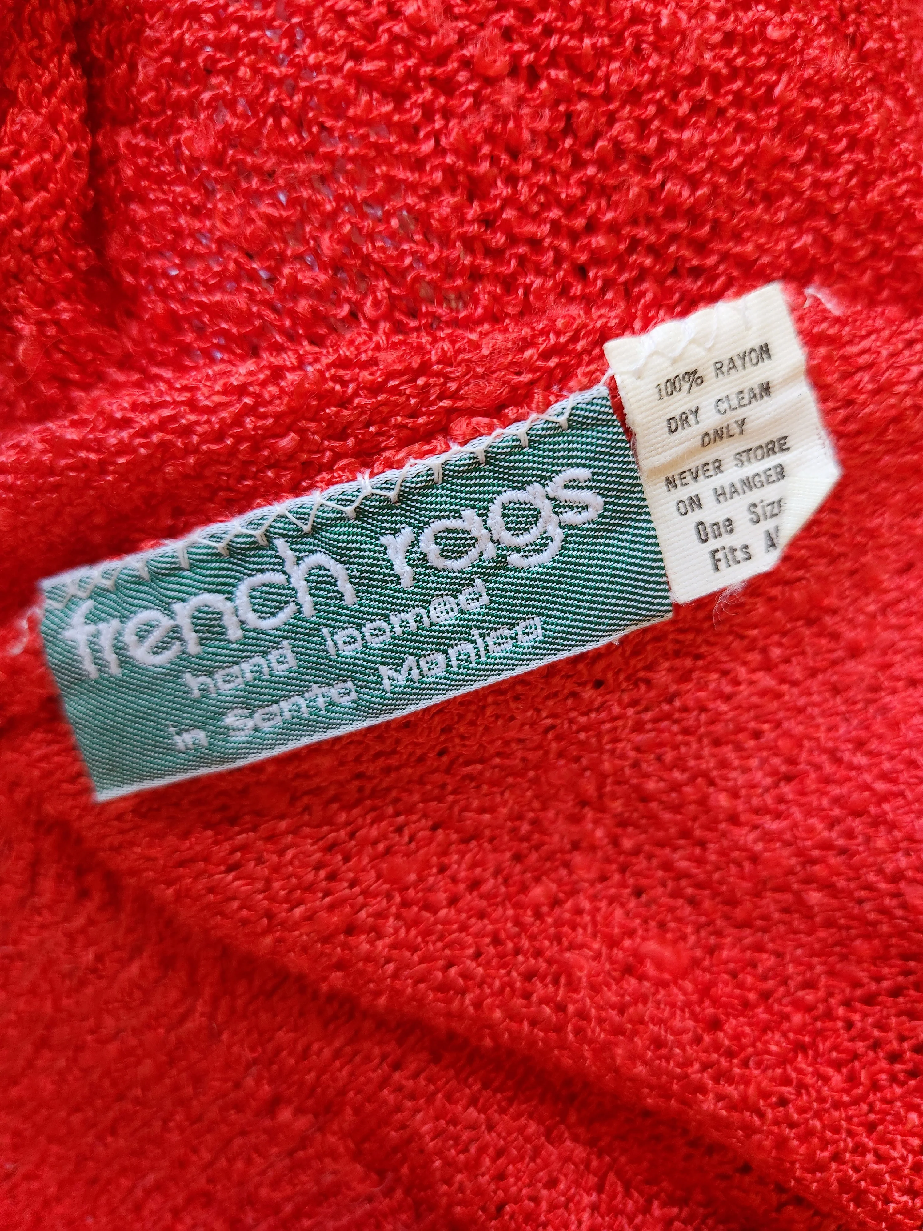80s Asymmetric Colorblock Red And White Fringe Sweater by French Rags - Image 11