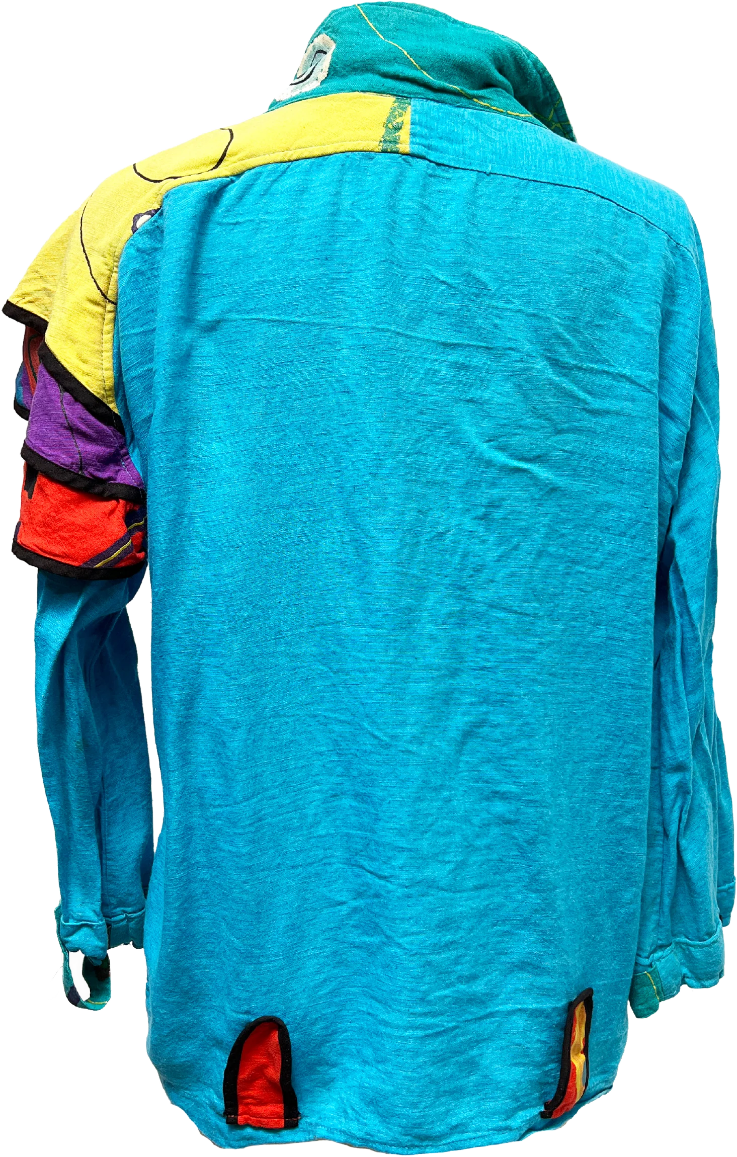 80s Avant Garde Colorful Abstract Linen Blouse - Image 2