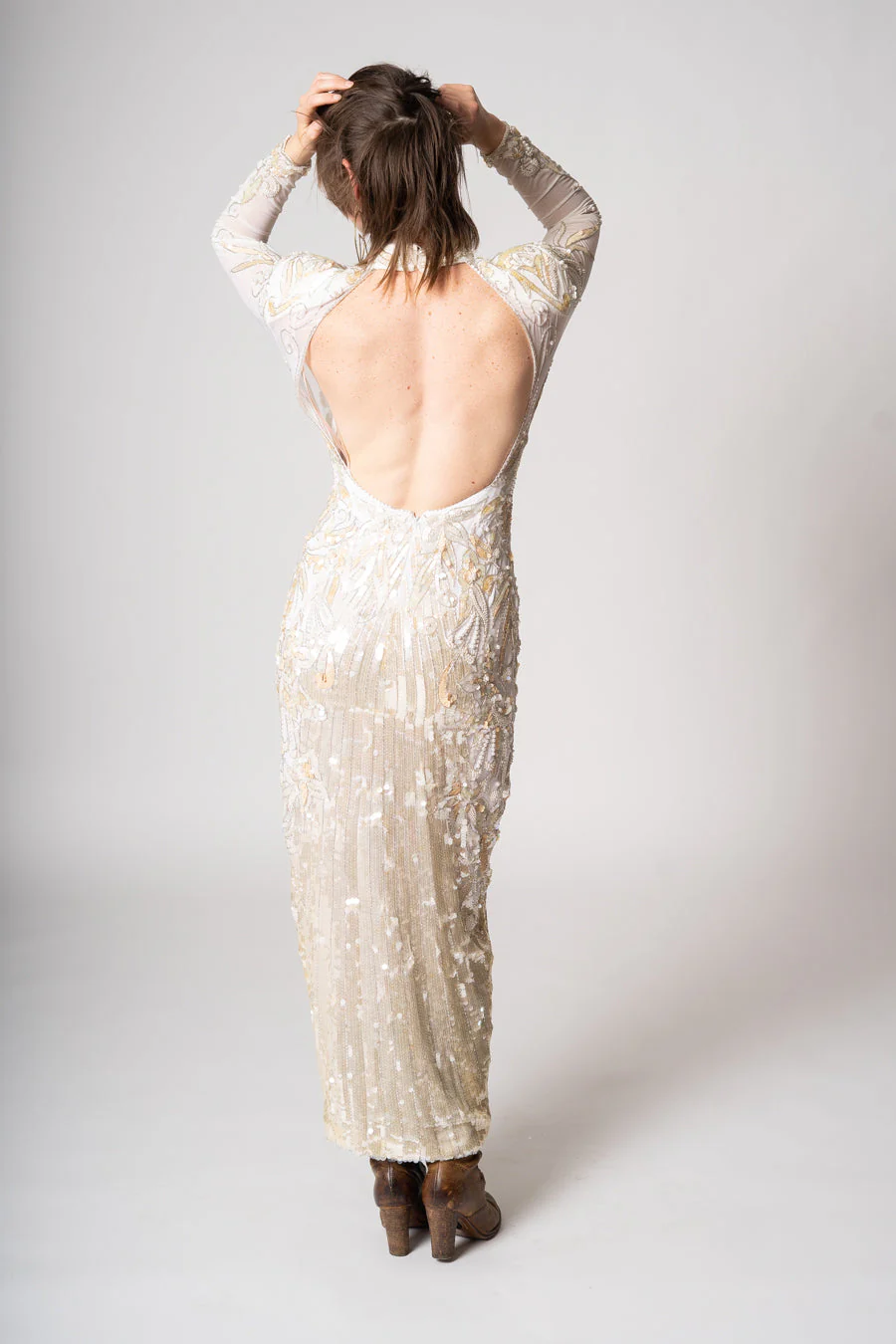 80s Beaded Bridal Gown - Image 16