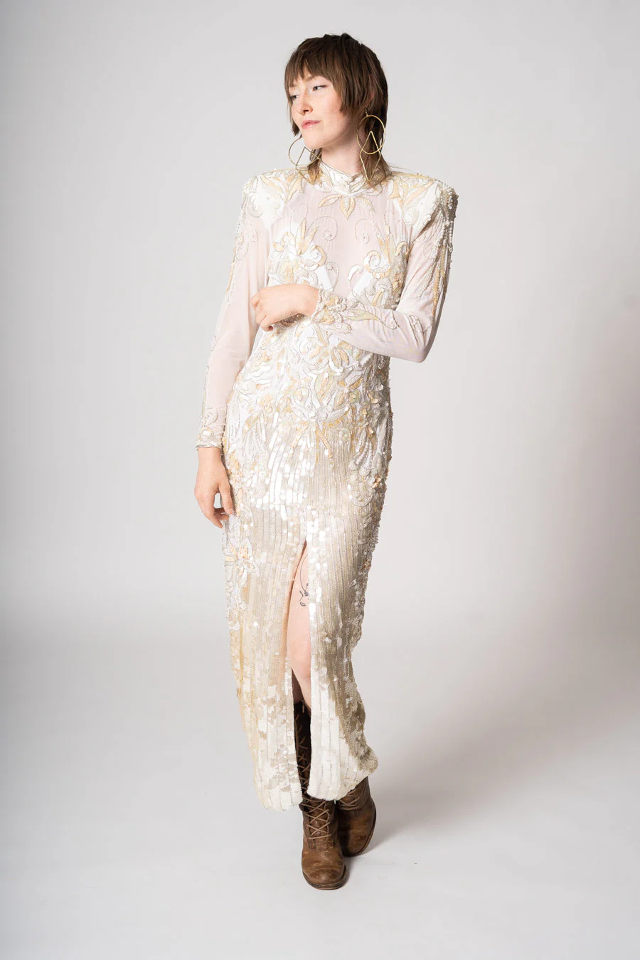 80s Beaded Bridal Gown - Image 6