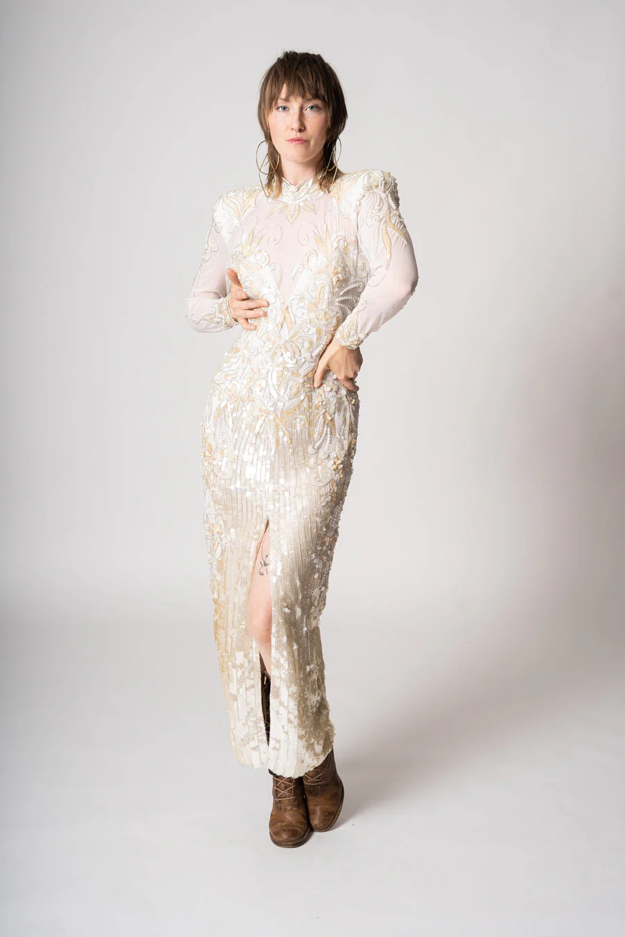 80s Beaded Bridal Gown - Image 8