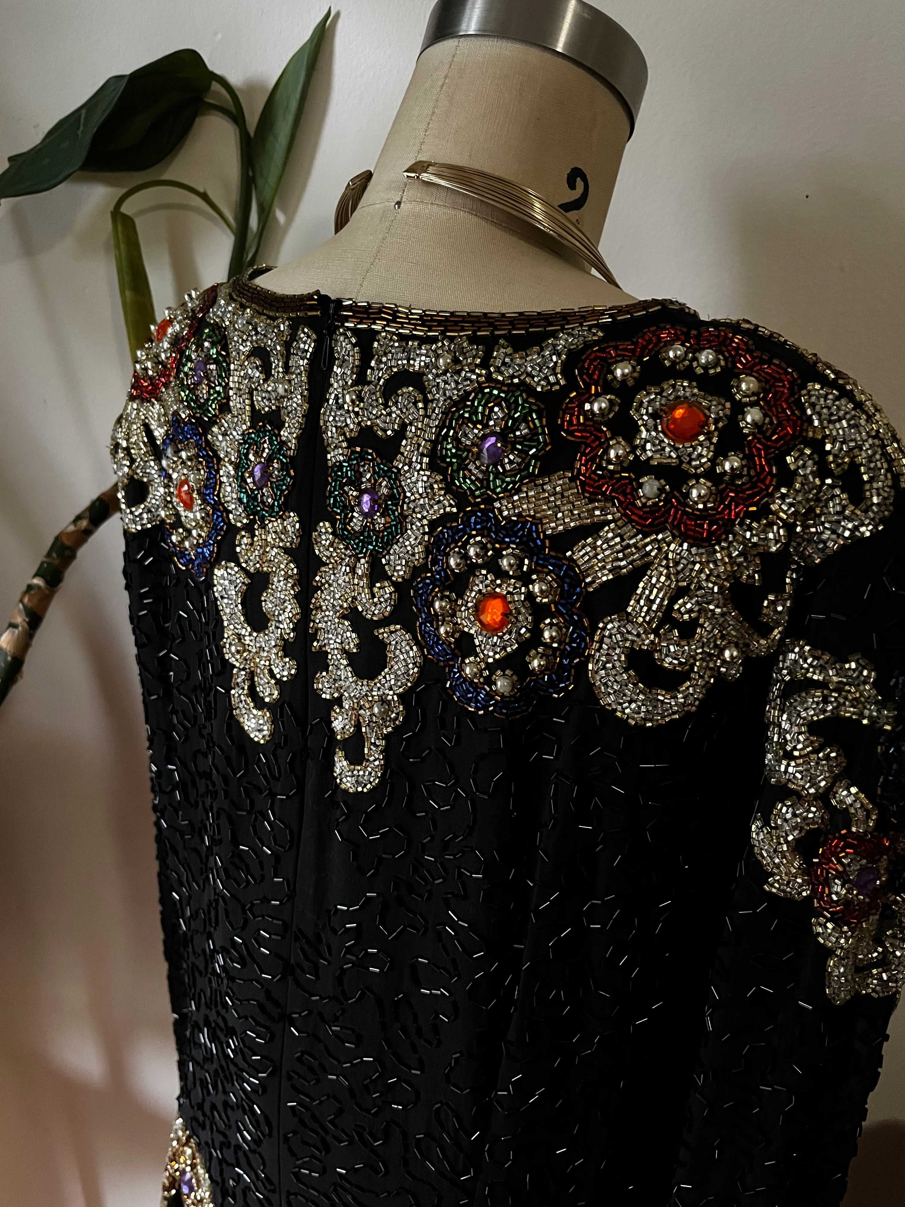 80s Beaded Embellished Sequins Top - Image 7