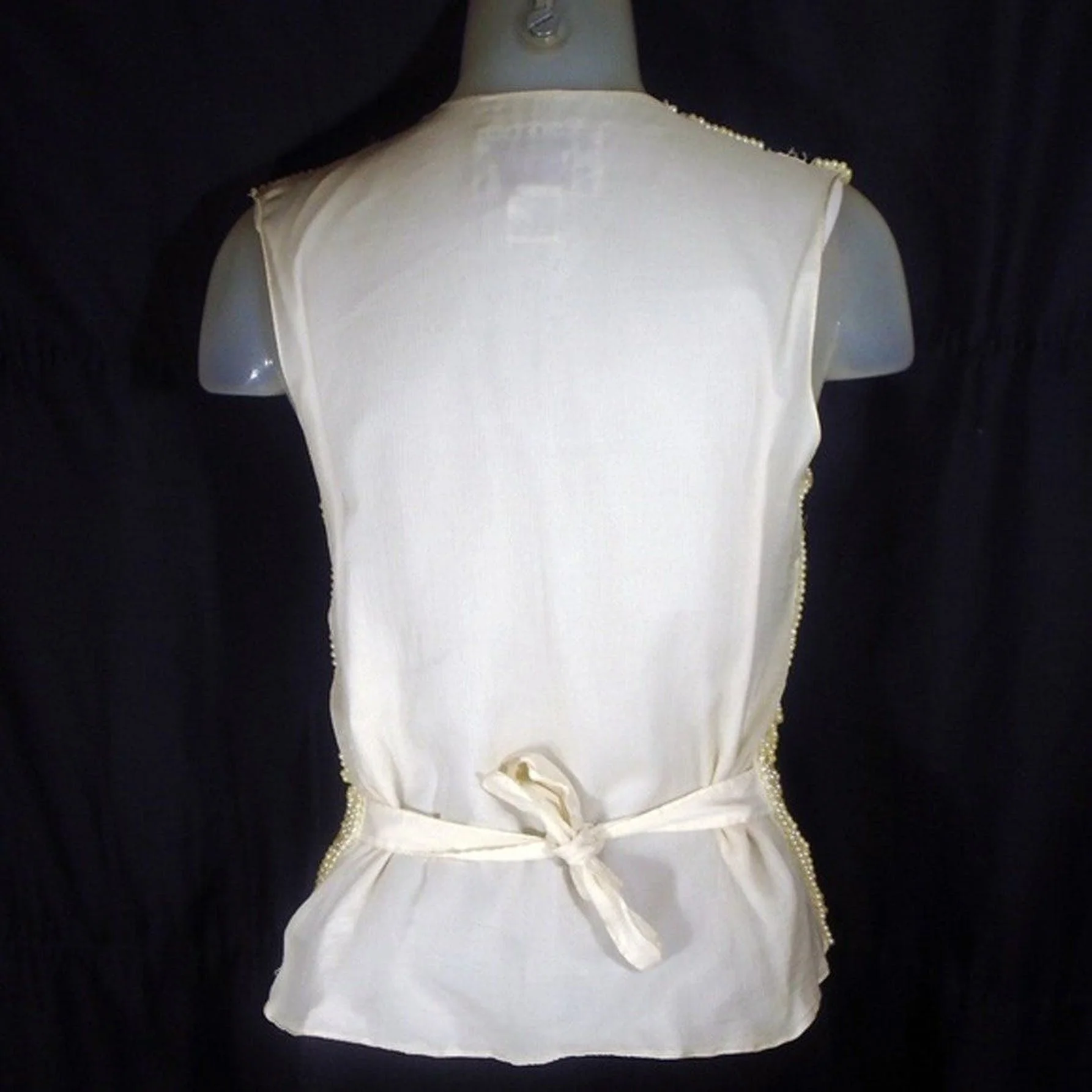 80s Pearl Beaded Vest Or Sleeveless Formal Top By Other Destination - Image 2