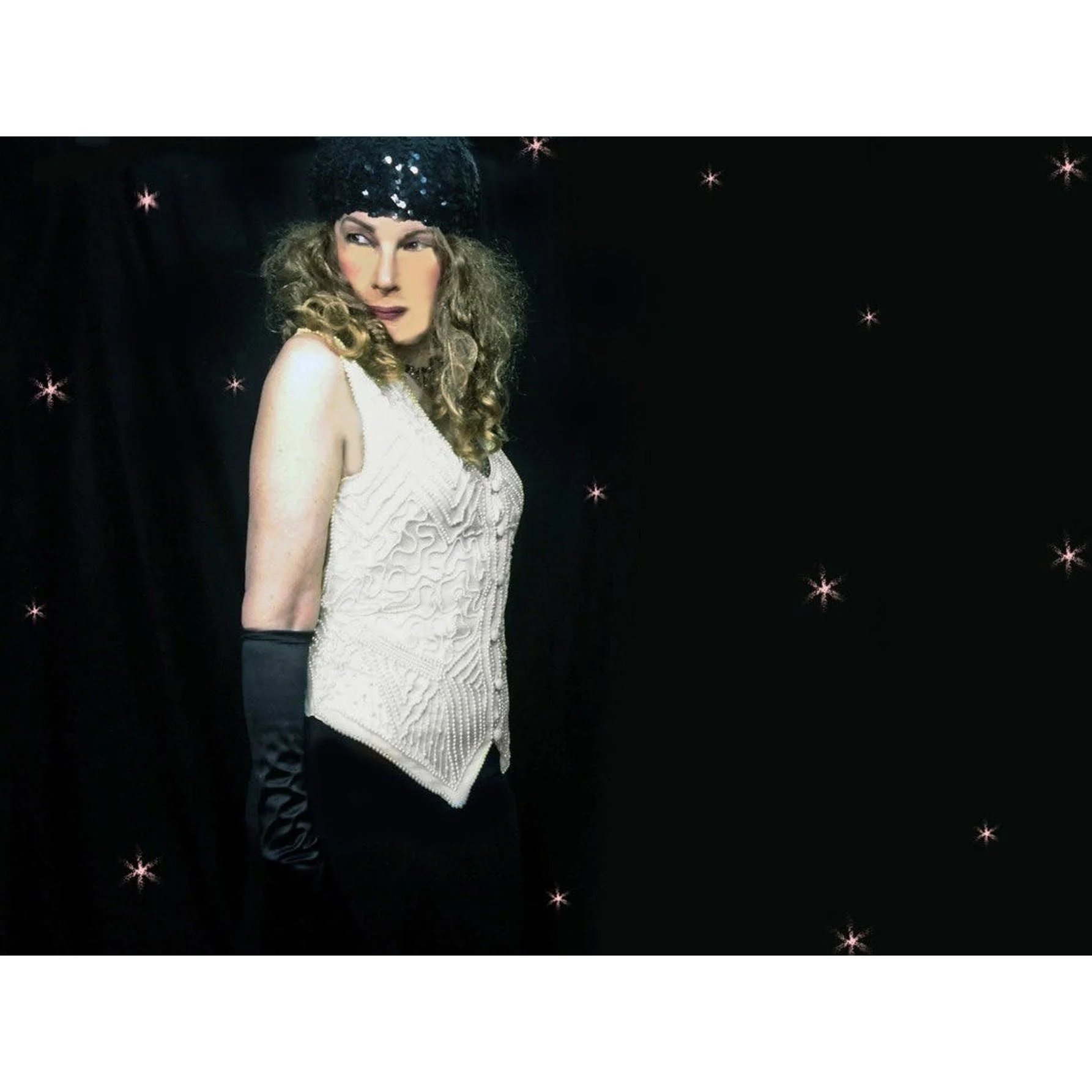 80s Pearl Beaded Vest Or Sleeveless Formal Top By Other Destination - Image 3