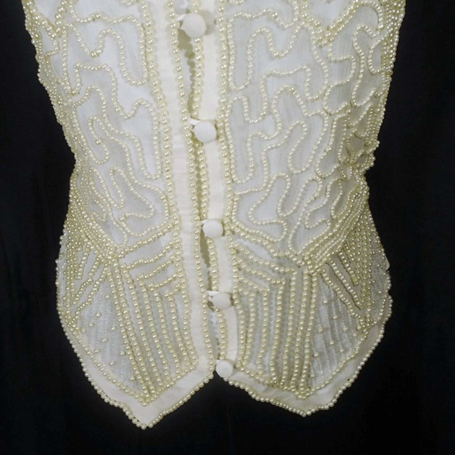 80s Pearl Beaded Vest Or Sleeveless Formal Top By Other Destination - Image 5