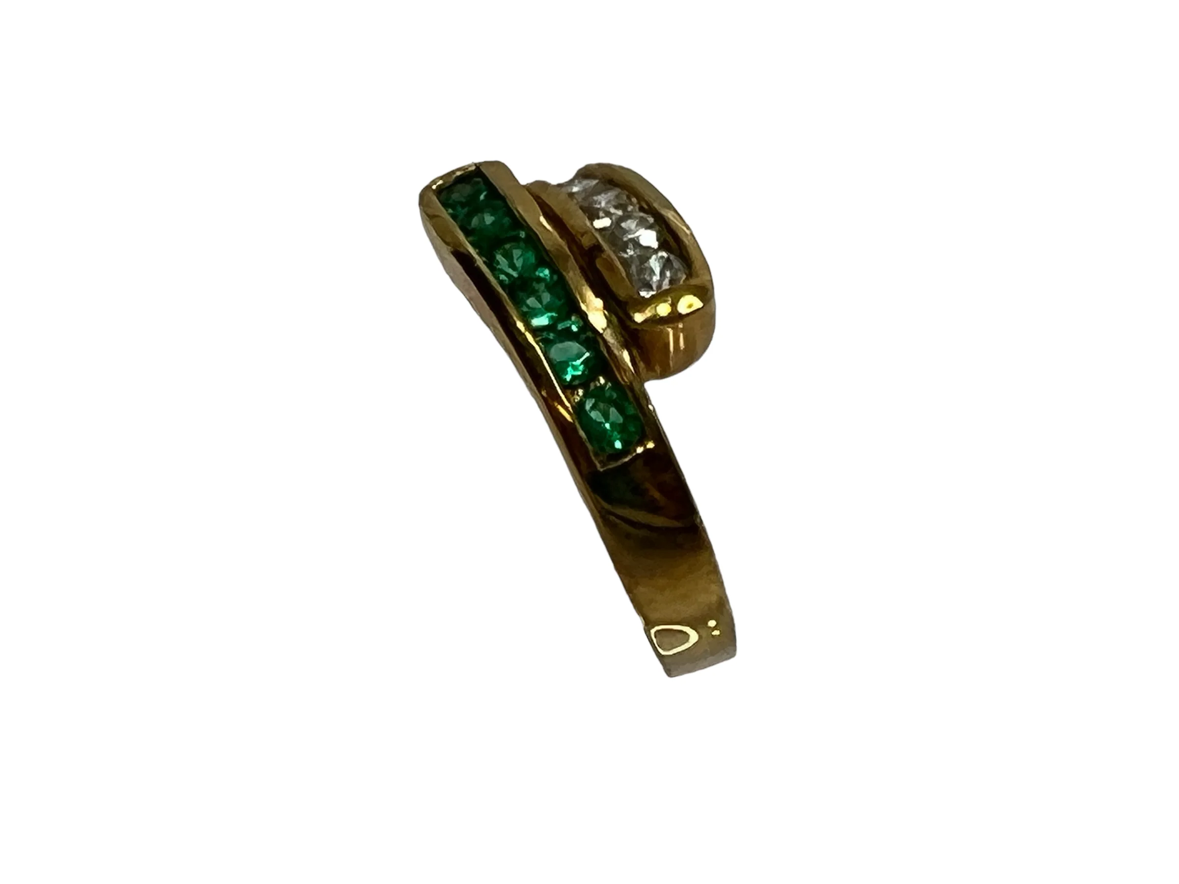 80s Bezel Lab Emeralds Czs Bypass Gold Vermeil Ring 9 By Ross Simons - Image 11