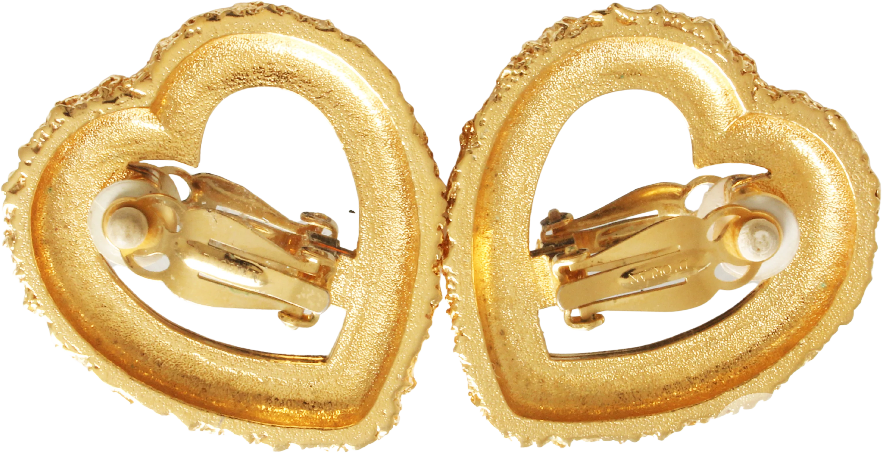 80s Big Heart Earrings Statement Oversized Clip Style By D'orlan - Image 2