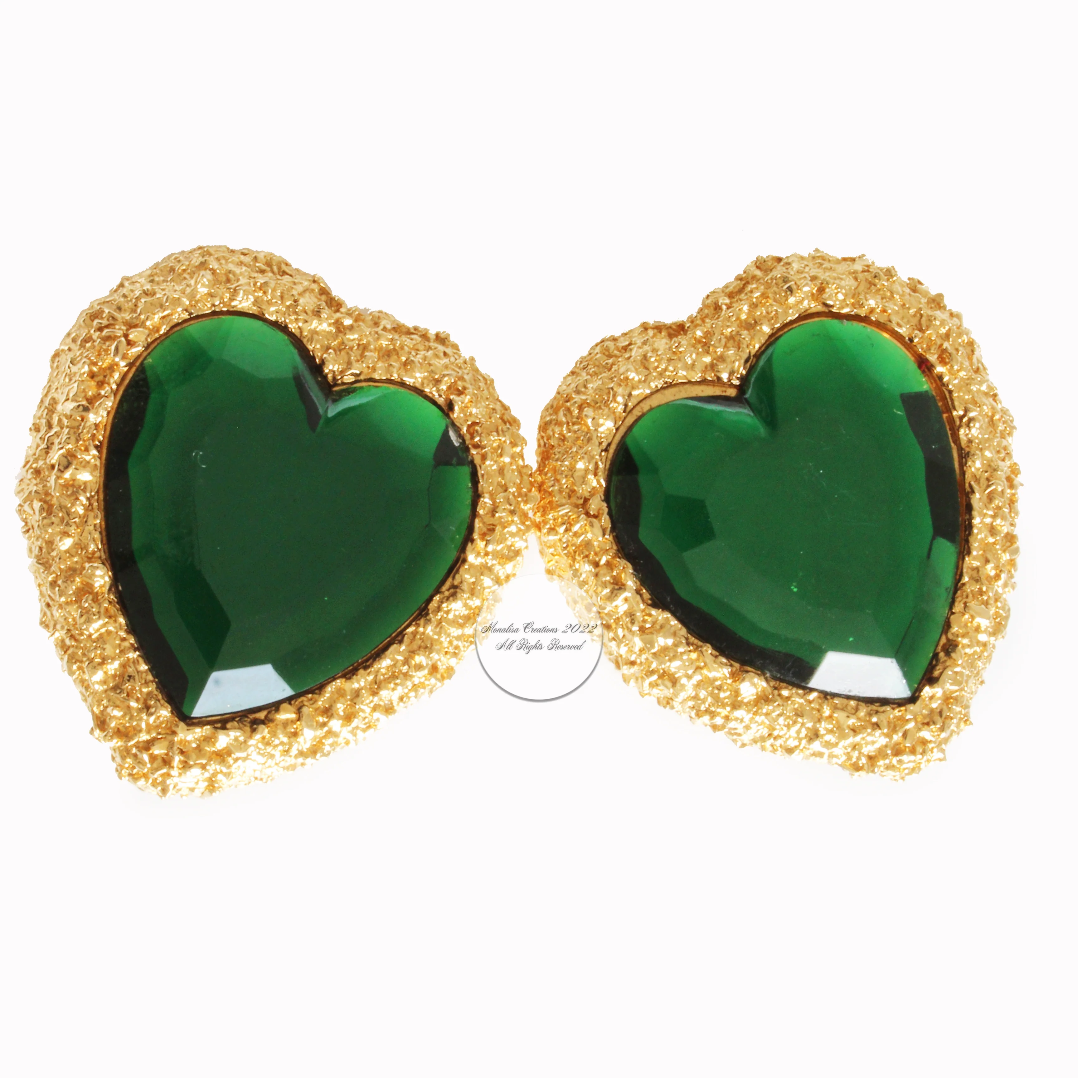 80s Big Heart Earrings Statement Oversized Clip Style By D'orlan - Image 4