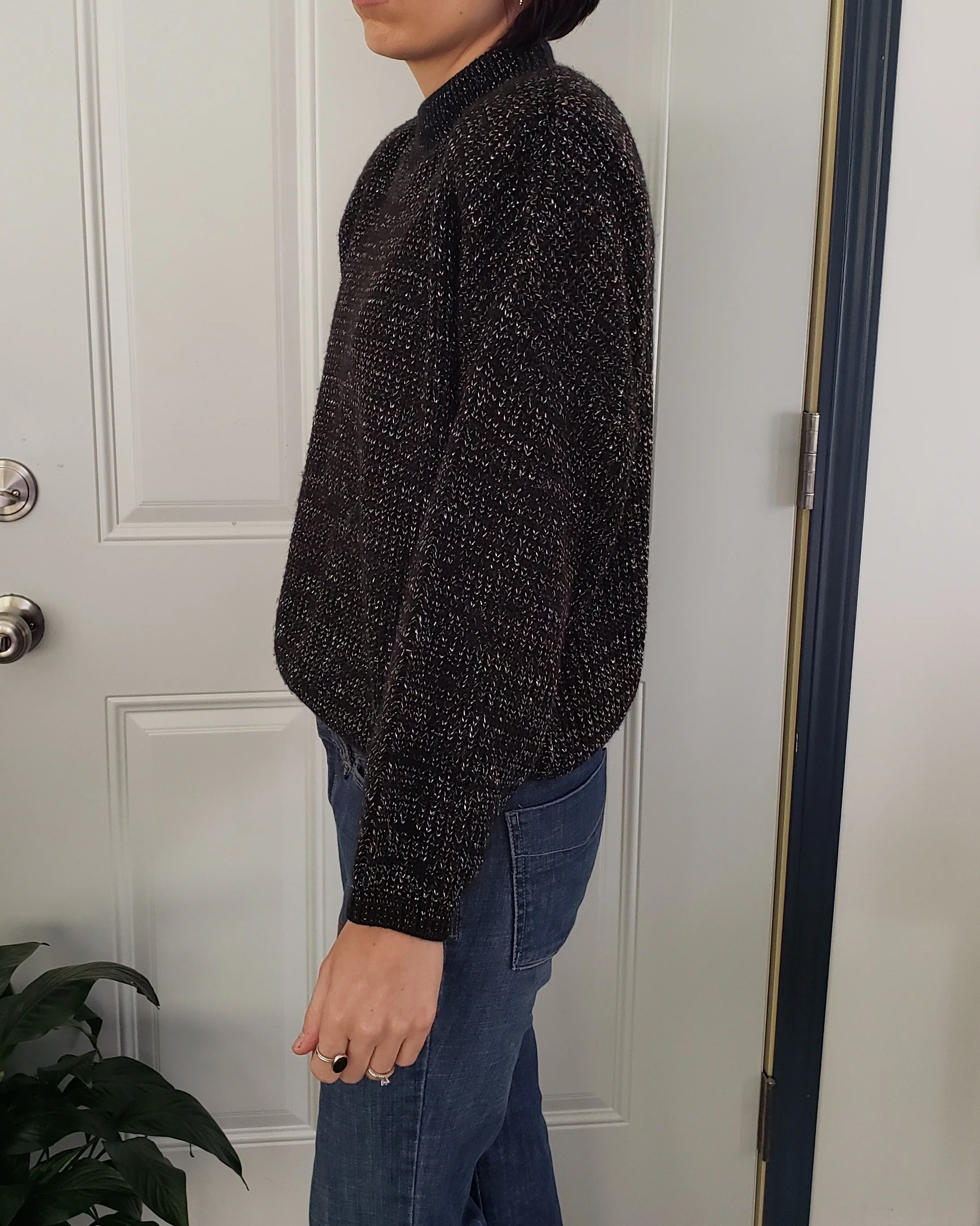 80s Black And Metallic Sweater By Yarn Works - Image 4