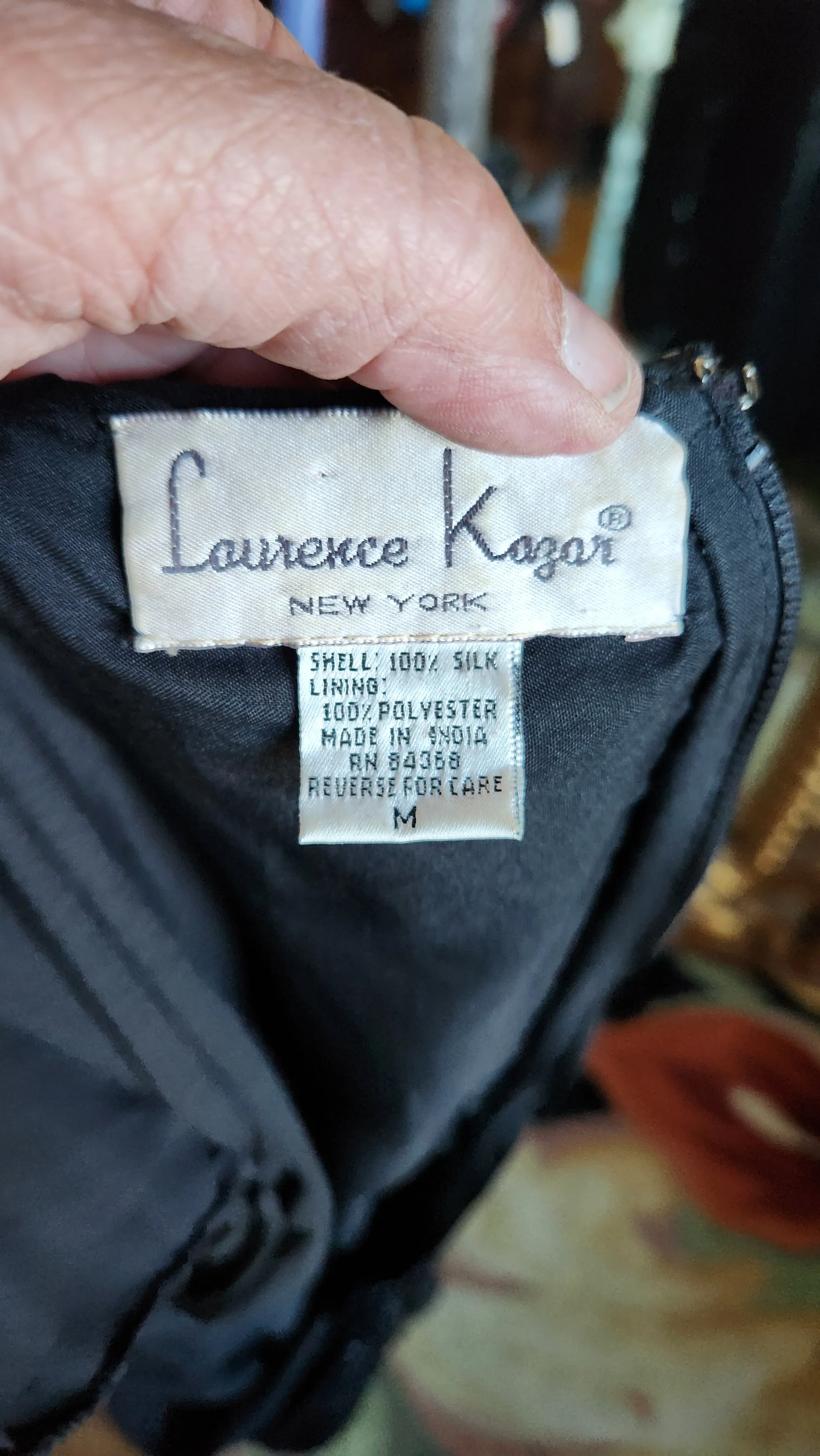 80s Black Beaded Silk Sheath Dress By Lauarence Kazar - Image 8