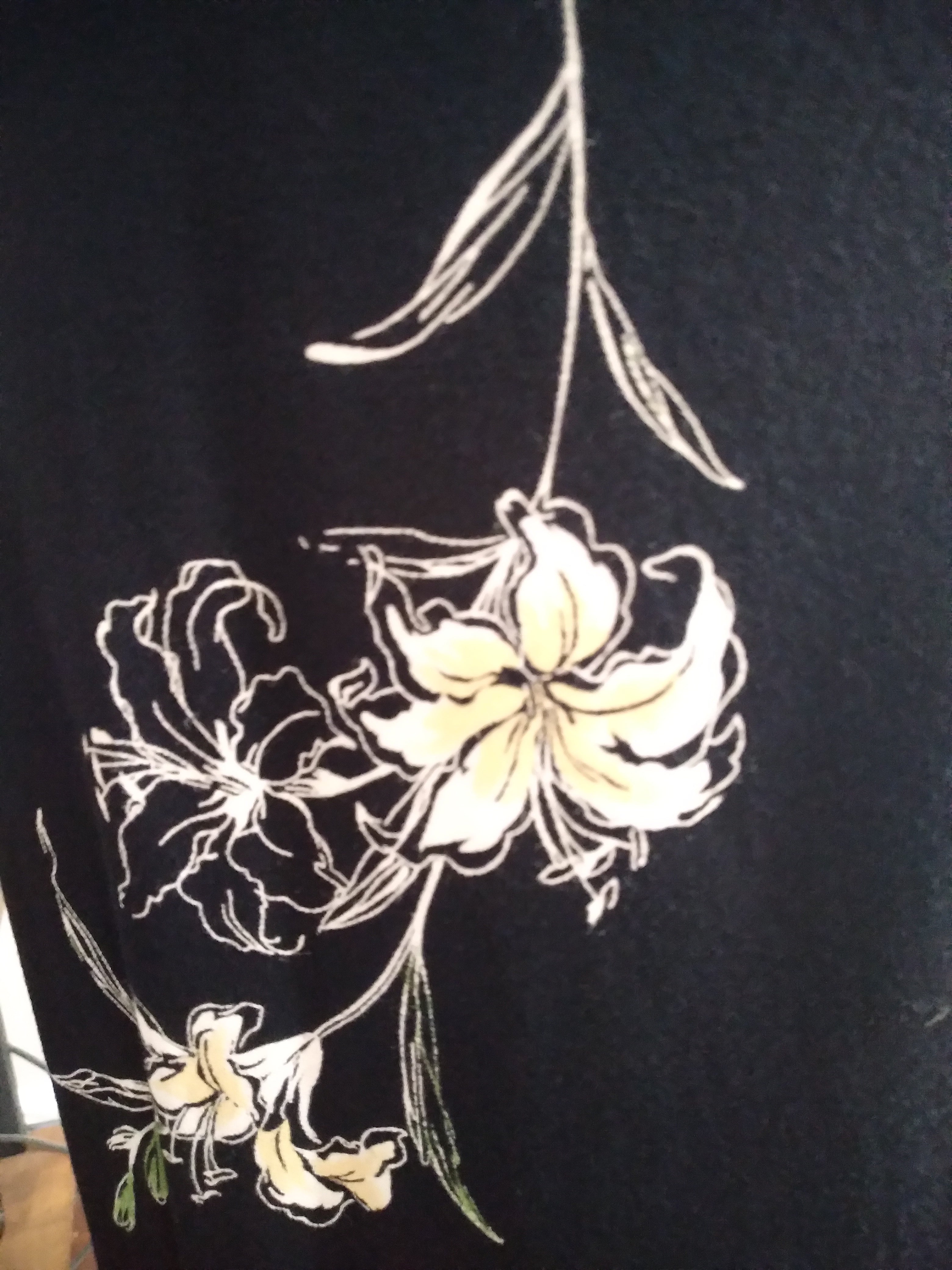 80s Black Floral Maxi Skirt By Emma James - Image 2