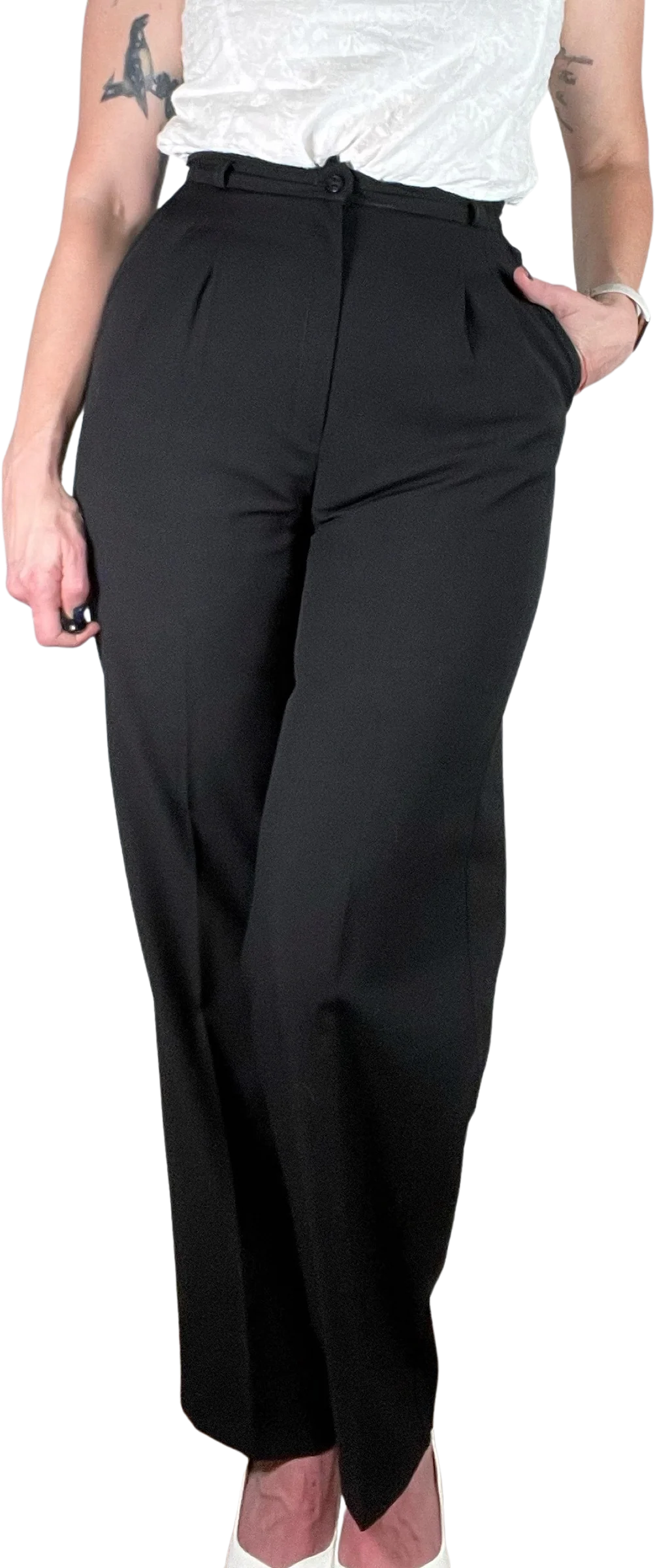 80s Black High Waist Trousers By Counterparts