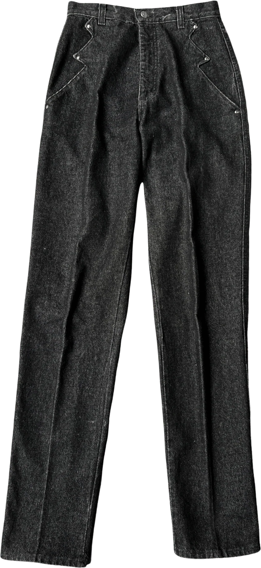 80s Black High Waisted Sawtooth Bareback Mom Jeans By Roper