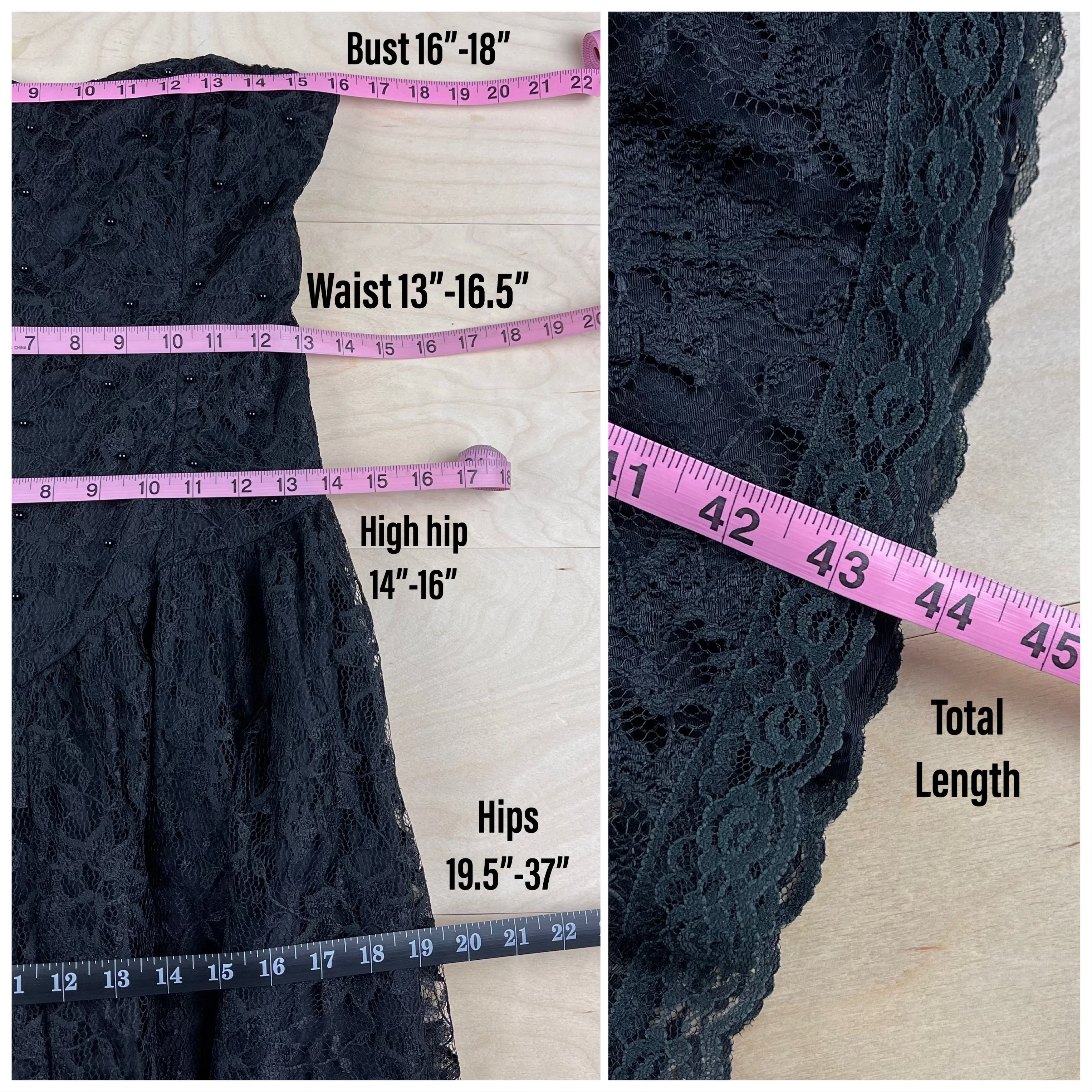 80s Black Lace Strapless Midi Dress By Positively Ellyn - Image 7