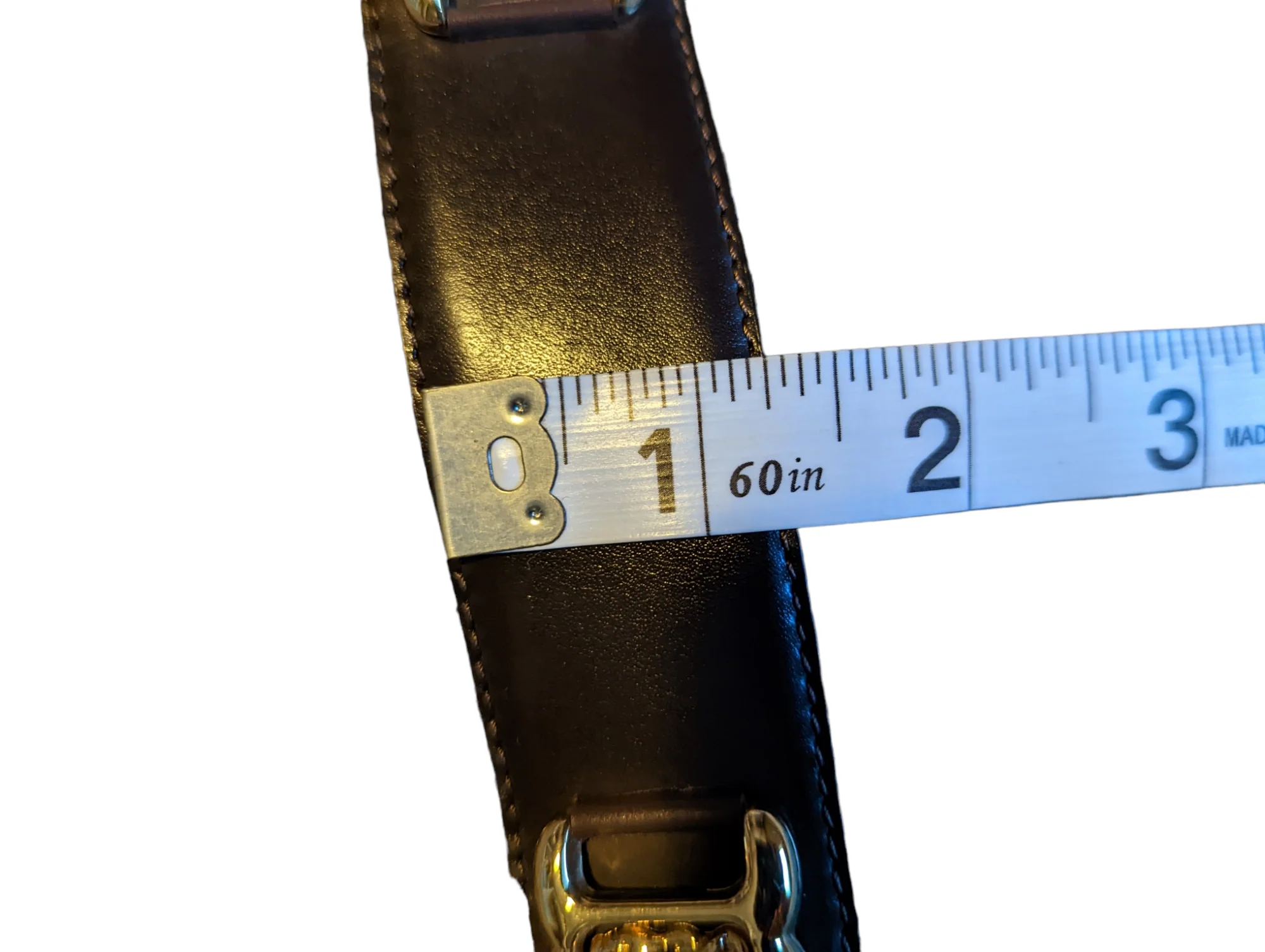 80s Black Leather And Gold Tone Elephant Safari Belt By St John - Image 9